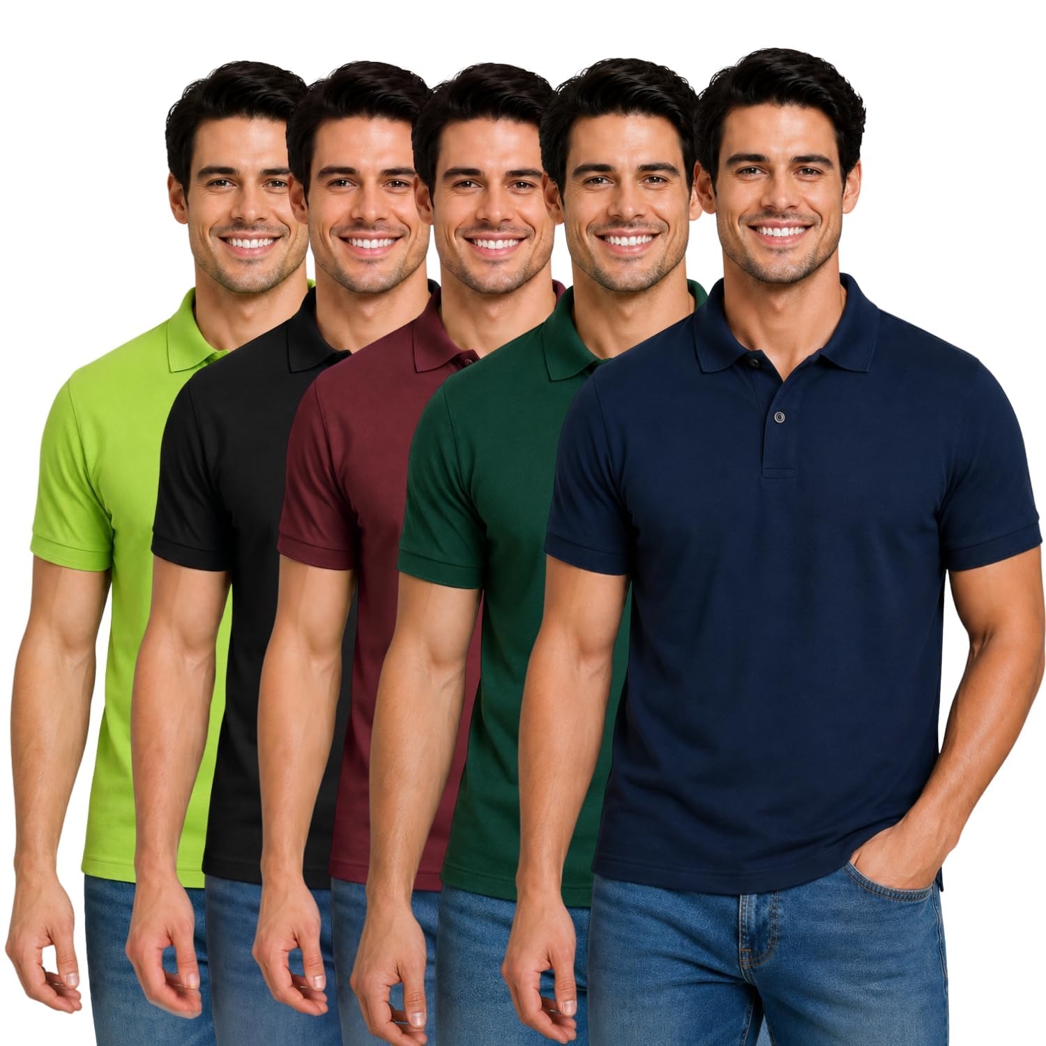 INKKR Men's Polo Neck T-Shirt Combo discount deal