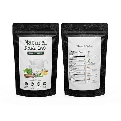 Miniatura 3 de Natural Teas Barrett's Acid Reflux Herbal Body Cleanse Digestive Detox Tea con jengibre, cardo mariano, raíz de regaliz, bálsamo de limón y flor de
