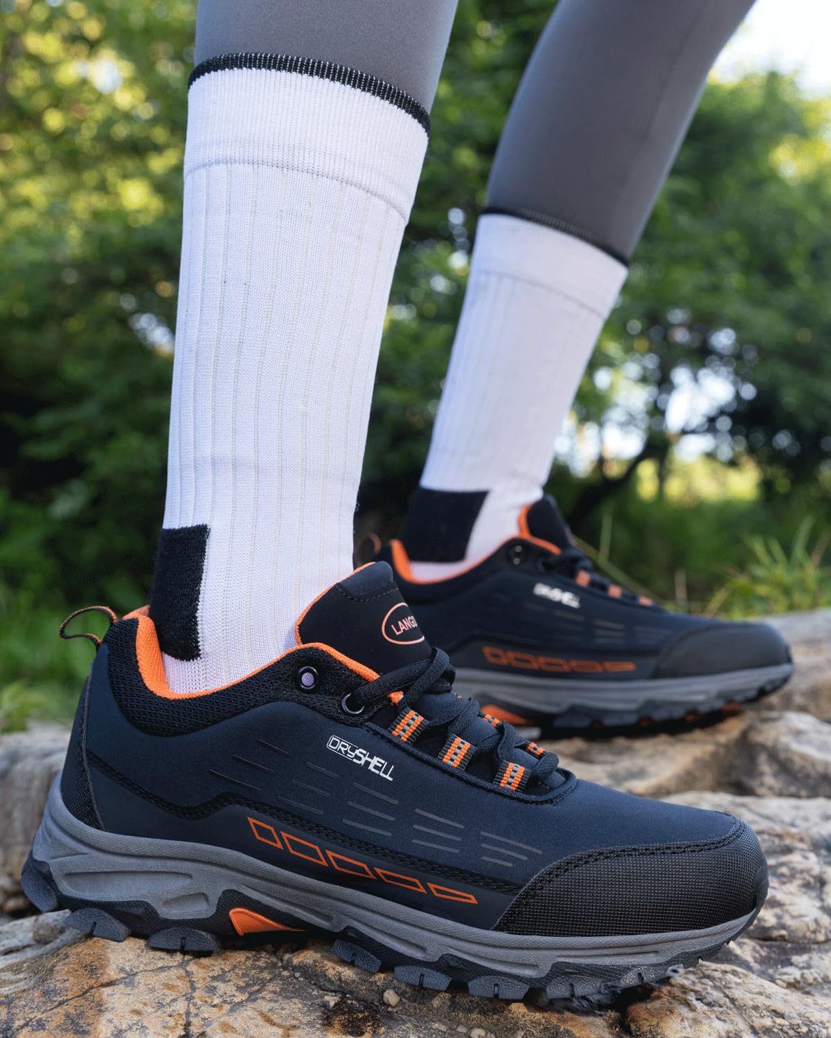 LANGDU Zapatillas de Senderismo Hombre Mujer Trekking Zapatos 37-46 | Impermeable,Transpirable,Suela Antideslizante,Cómodo,Amortiguación,Montaña