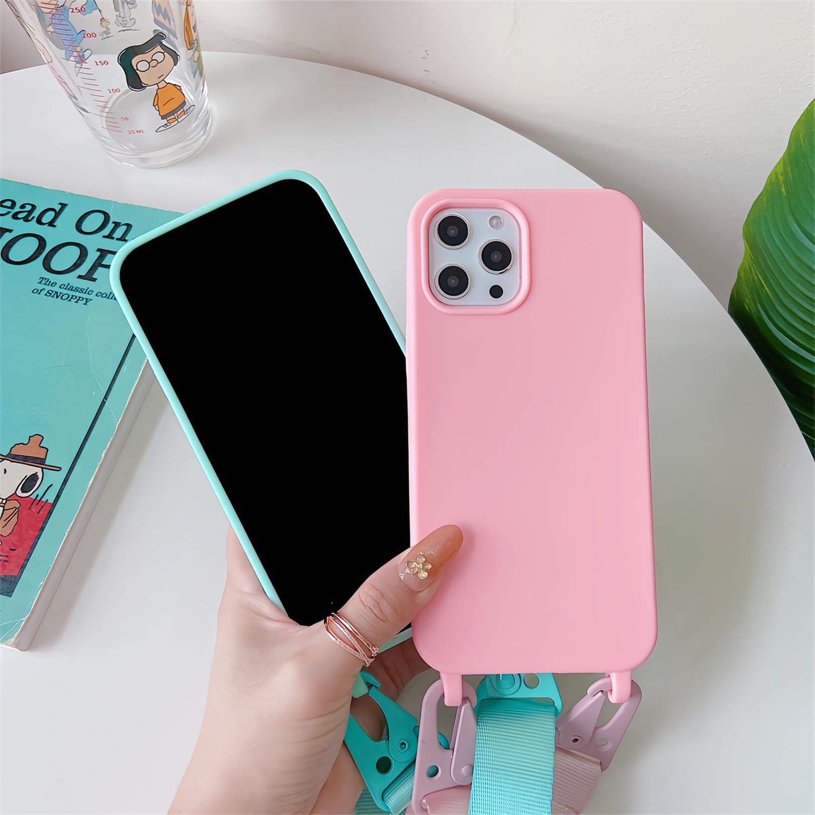 Emlivi Custodia Con Tracolla Per IPhone 12 Pro Max – Morbida Al Silicone Con Cordino Regolabile (Grigio)