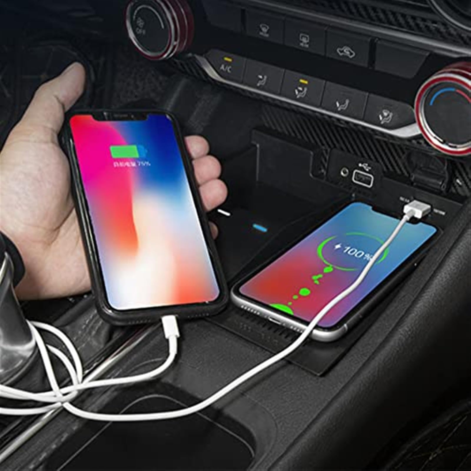 Bezprzewodowa ładowarka samochodowa 15 W Bezprzewodowa ładowarka samochodowa Qi Pad Uchwyt samochodowy na telefon z portem ładowania USB, dla NISSAN, Sylphy 2020-2021 Bezprzewodowa ładowarka s
