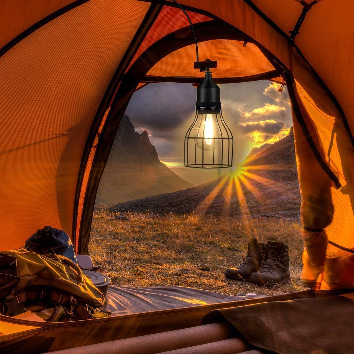 Lixada Suspension solaire E27 IP65 Étanchéité Lumière sensible Jardin