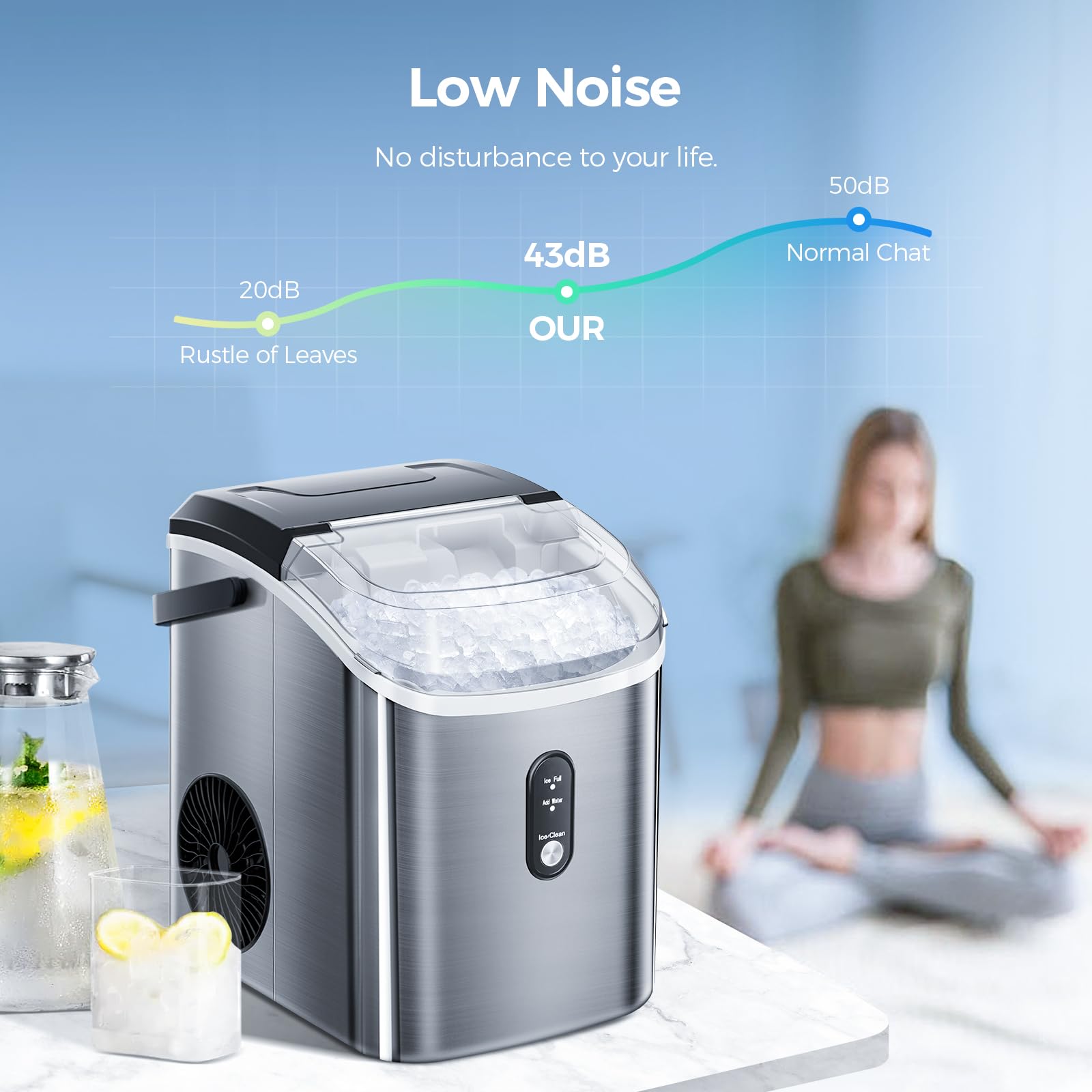 Amazon.co.jp: AGLUCKY ナゲット製氷機 カウンタートップ ポータブル