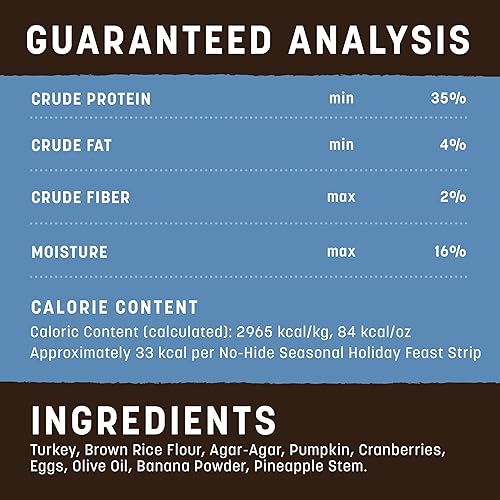 Miniatura 5 de Earth Animal No Hide Strips Holiday Feast - Golosinas naturales con sabor a fiesta  Sin cuero crudo  Masticables rápidos y finos para perros