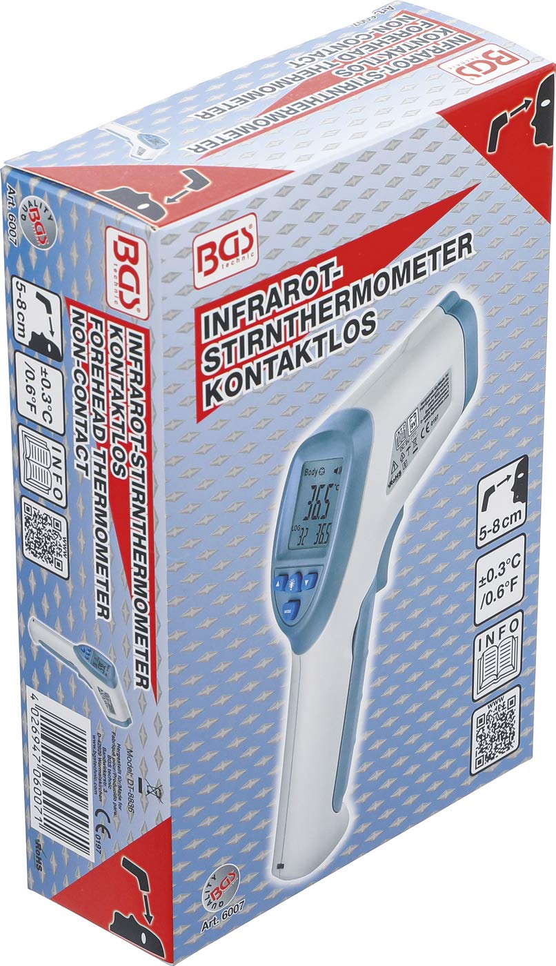 BGS 6007 | Termometro da fronte | senza contatto, a infrarossi | per misurare persone + oggetti | 0 - 100°