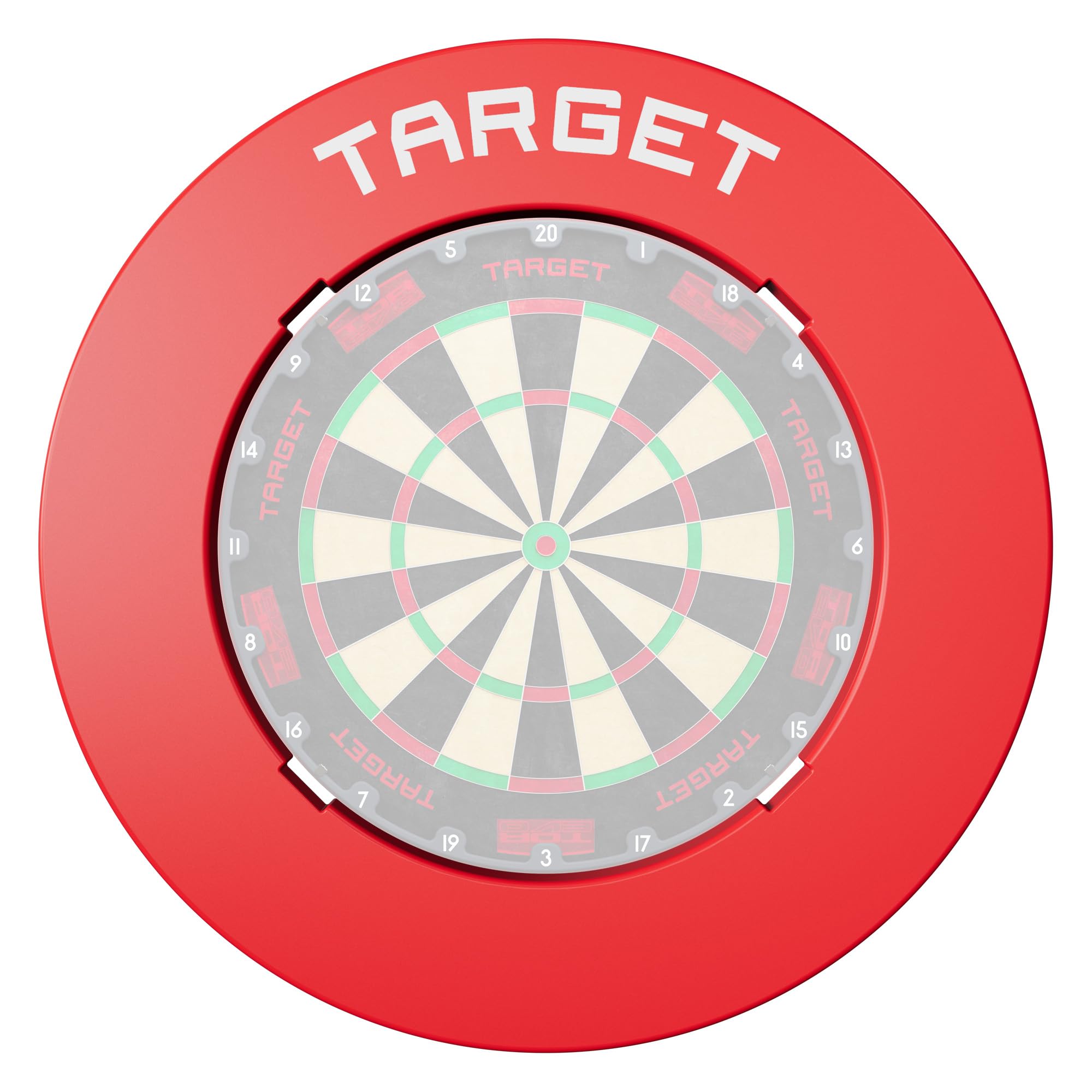 Target Darts Notched Dianas Dart Surround Protector Anillo, Rojo/Negro/Gris