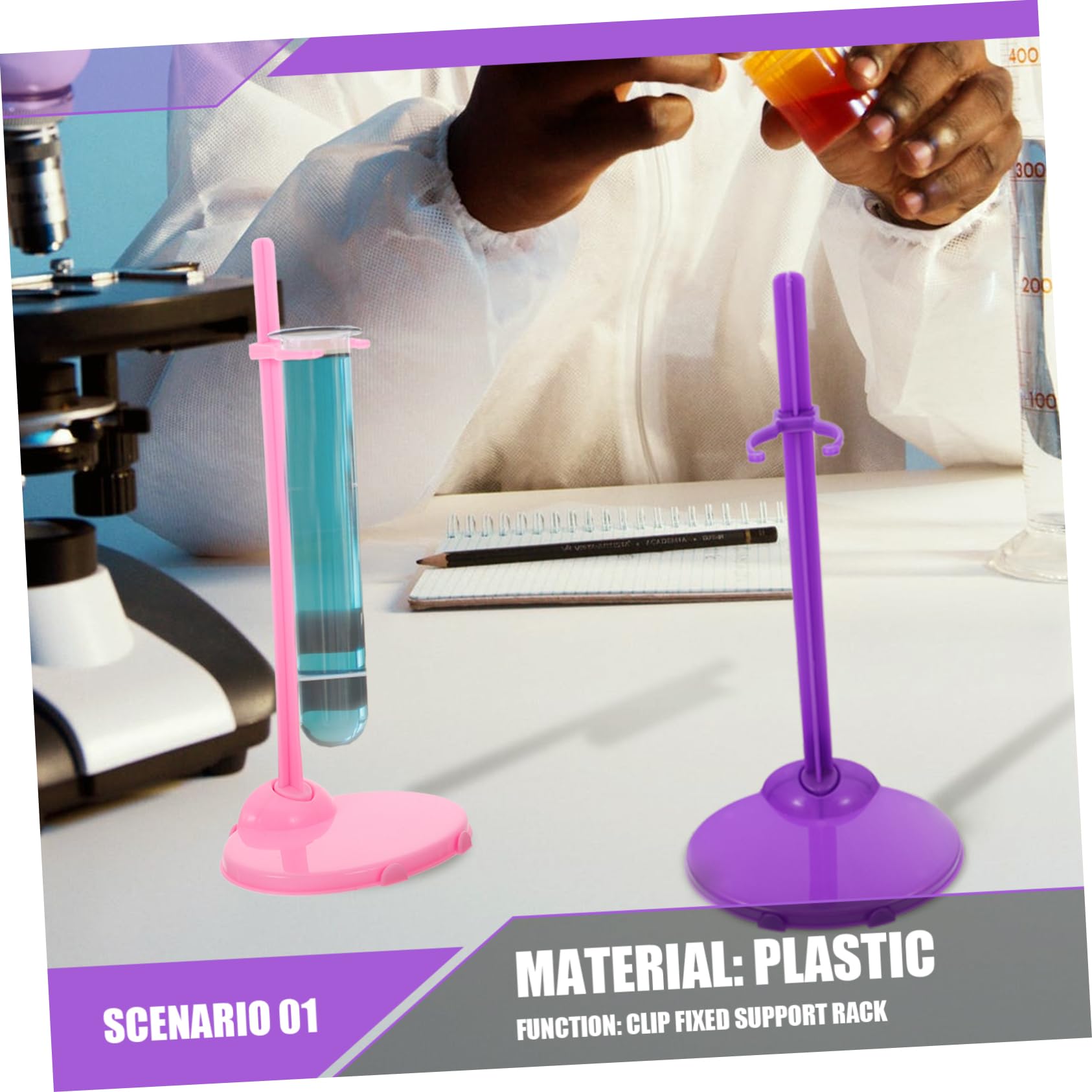 Toddmomy 20pcs Universal Dress up Doll Wedding Doll Accessories Small Large Purple Stands Sturdy Plastic Holder Racks