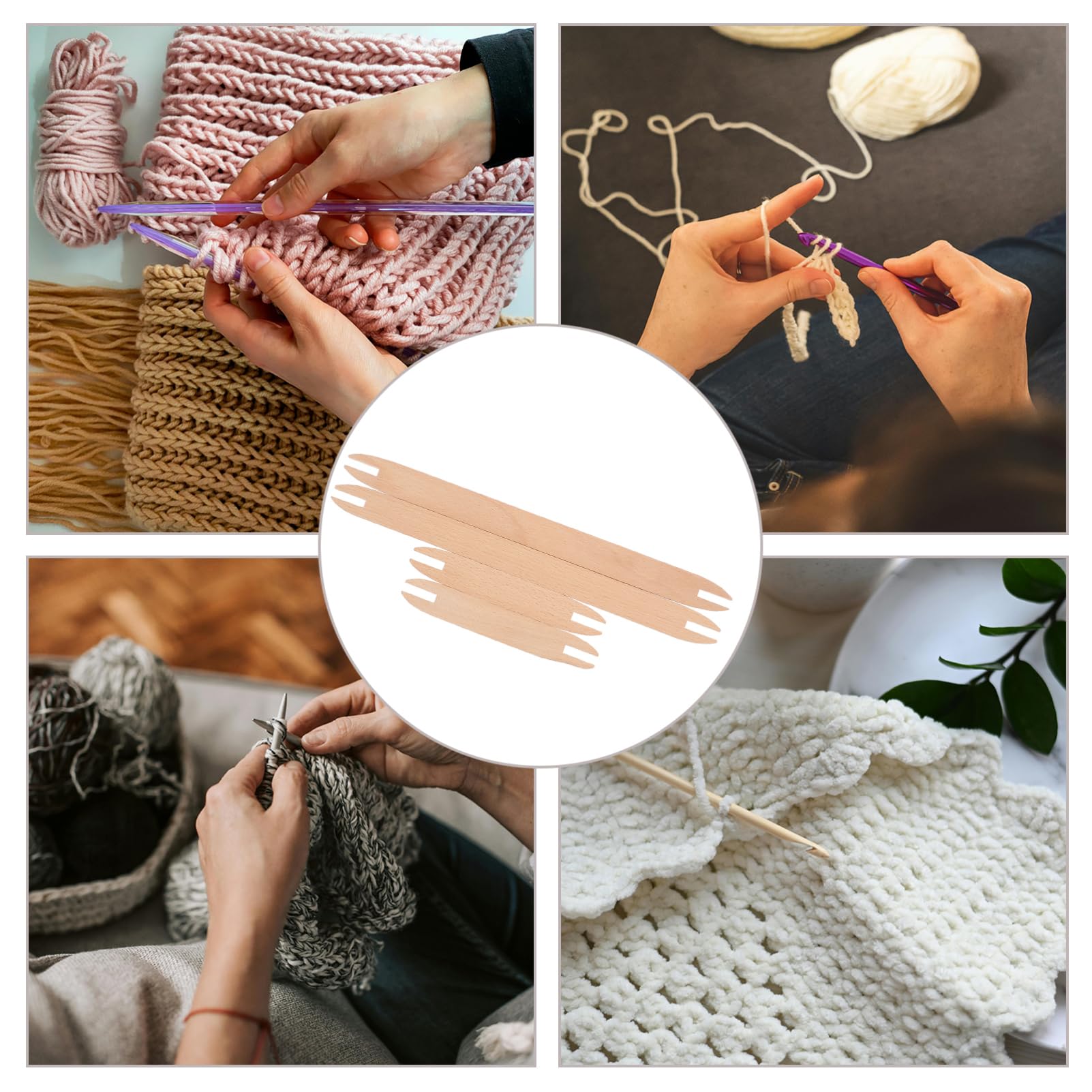 3 Series Herramienta De Tejer De Madera Para Diy Shuttle De Weaving Natural Para Bufandas Y Para Principiantes Y Manualidades 4 Piezas X 3