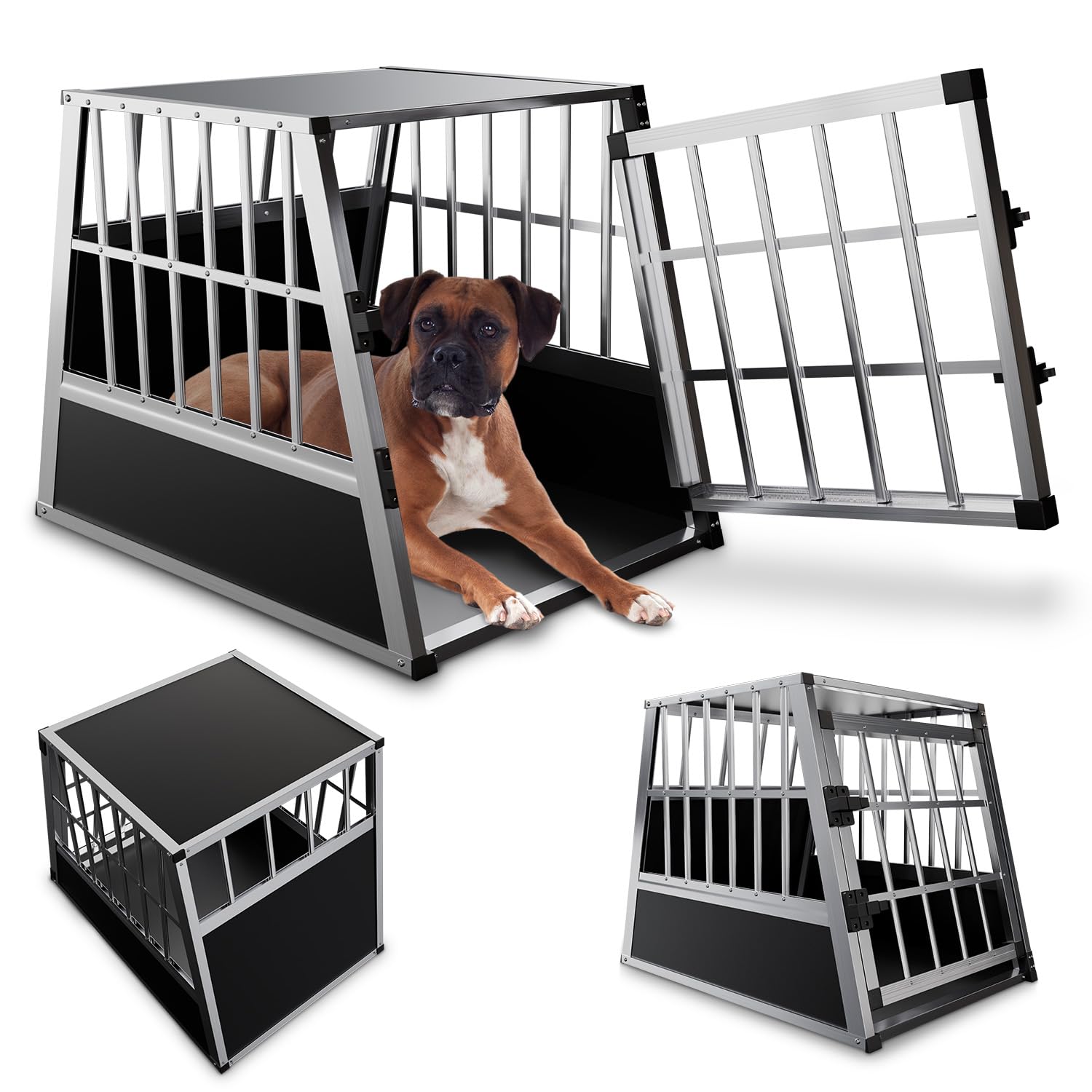 Juskys Alu Hundetransportbox L - 91x66x70 cm