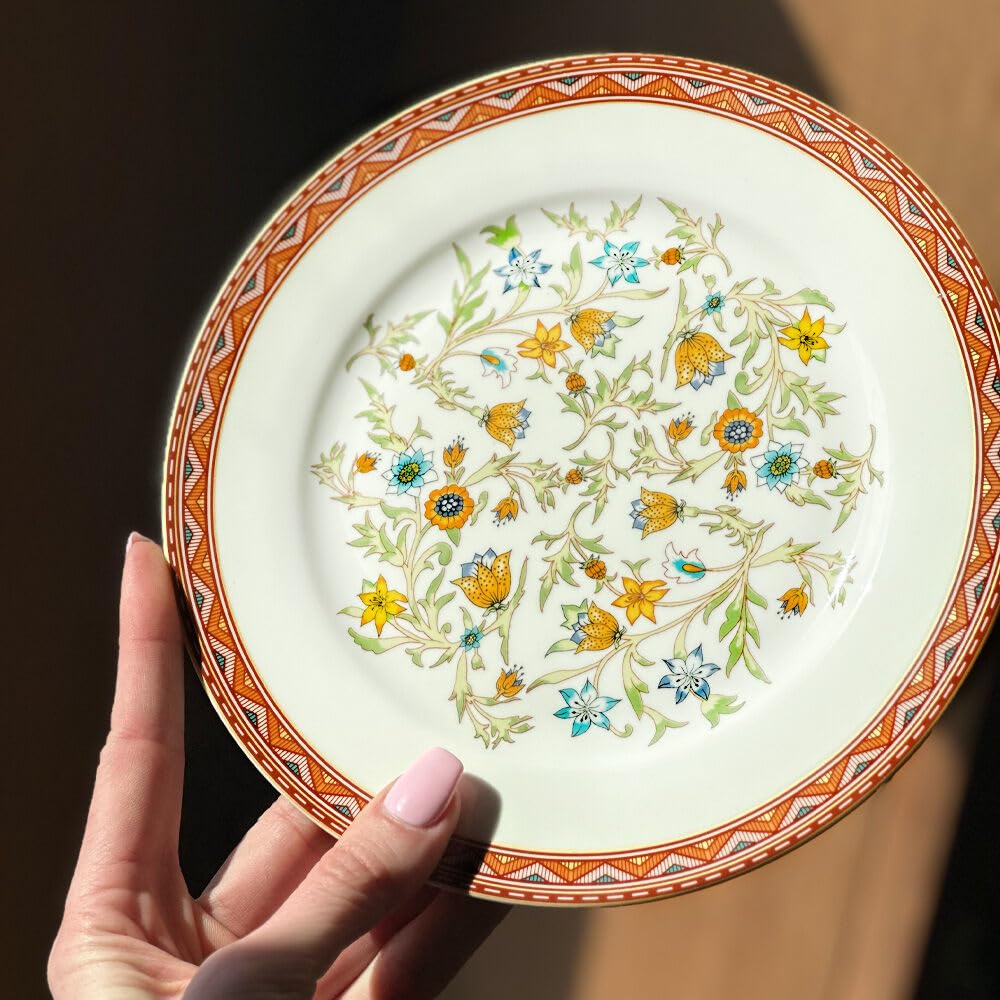 Victoria Bella STP Porcelain J-229564, Fleurs des Prairies Bone China Dessert Plate, Set of 4, 7.5'