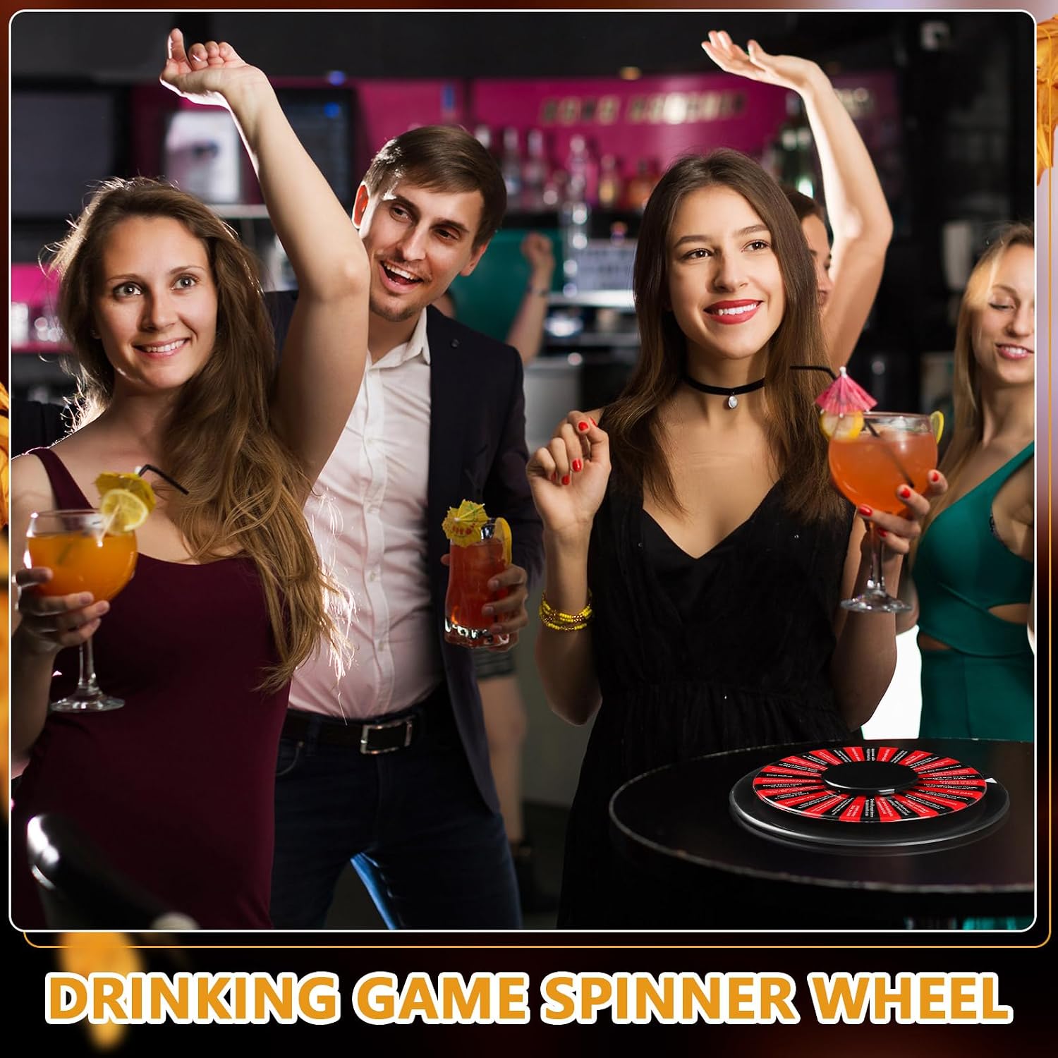 Libima 9.5 Inch Table Prize Roulette Team Building Games for Work 36 Slot Game Prize Wheel Spinner for Adults Birthday Office Holiday Party(Classic Drinking Style) image 4