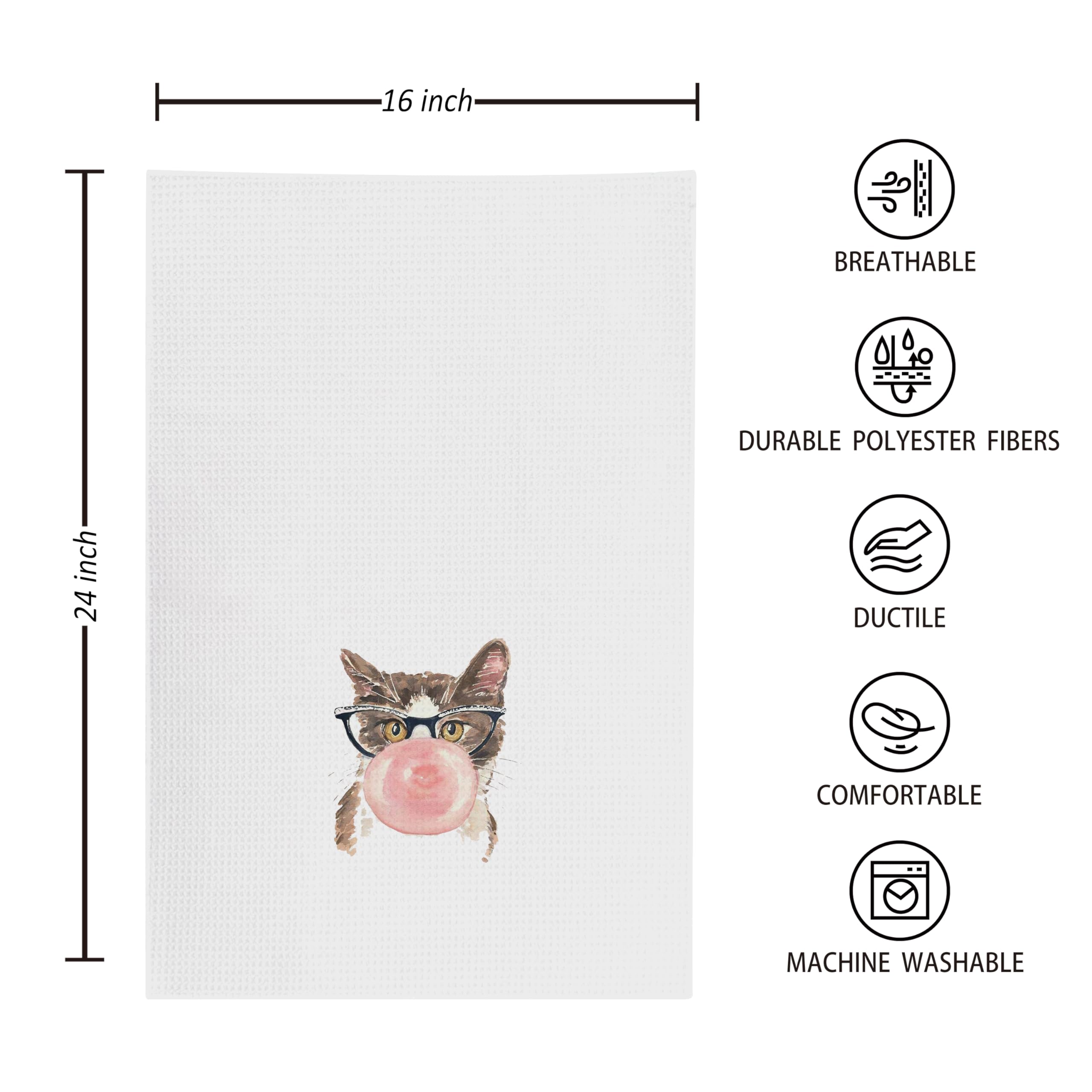 kunlisa Toalla de cocina para gatos, toalla de plato para gatos, regalos de gato para mujeres, regalos de gato, juego decorativo de toallas de cocina, lindas toallas de cocina, regalos divertidos para