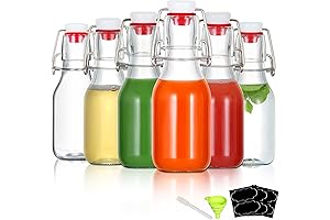 YEBODA 4oz Swing Top Glass Bottles with Airtight Lids (6 Pack)