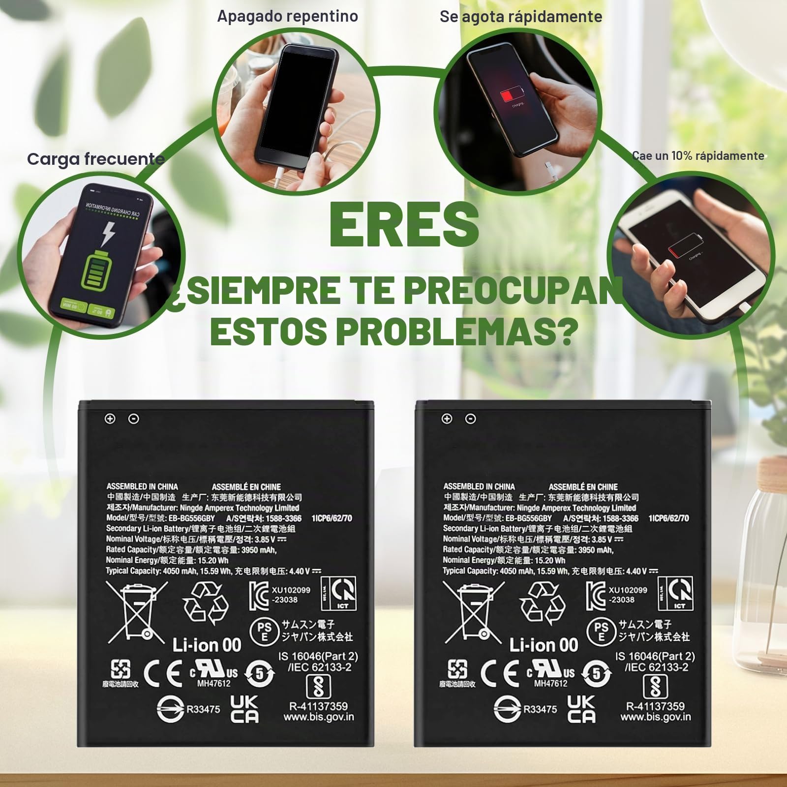 EB-BG556GBY - Batería de repuesto para Galaxy Xcover 7 G556B (4050 mAh, con kit de herramientas de reparación actualizado)