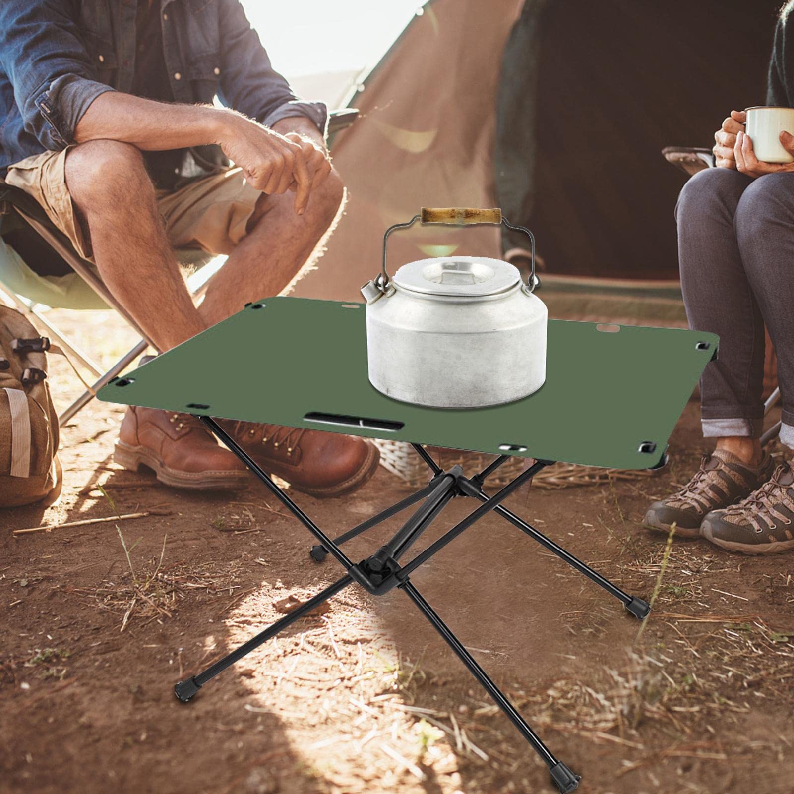 Tavolo da spiaggia pieghevole - Tavolino da campeggio con borsa da trasporto | Tavolo da picnic portatile con coperchio arrotolabile per giardino, per cucinare, zaino in spalla, viaggi, | trasporto | Tavolo da picnic portatile con coperchio arrotolabile p