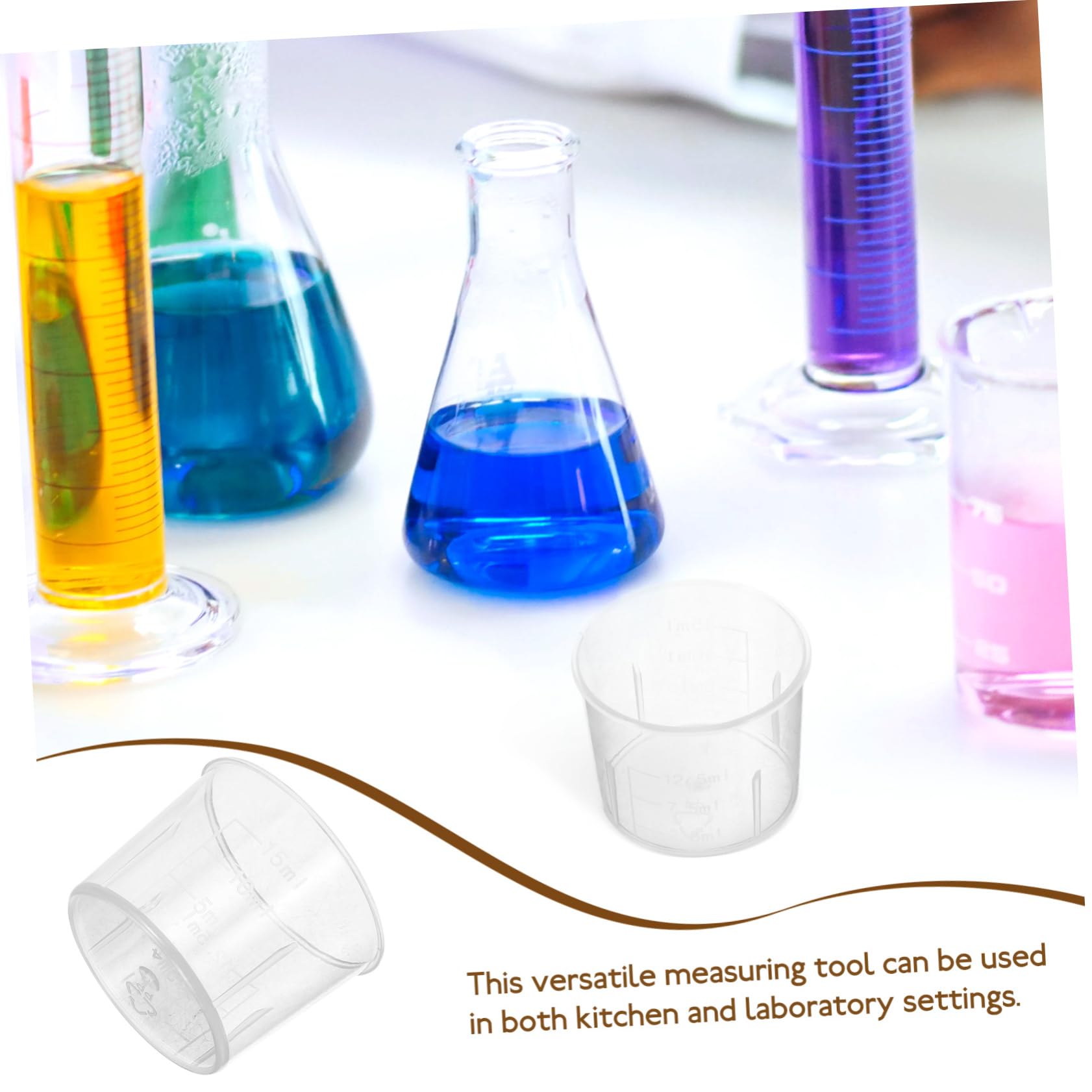 GLEAVI 300 Pièces Petite tasse à mesurer en plastique verre mesureur cuisine verre mesureur plastique Tasse mesure cuisine outils de mesure de liquides tasses de laboratoire Réutilisable
