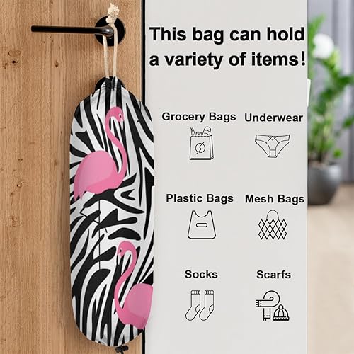 Miniatura 3 de Soporte para bolsas de plástico flamencos, soporte reutilizable para bolsa de comestibles, dispensador de bolsas de plástico colgantes para
