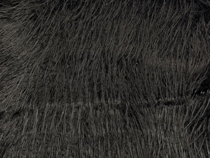 Tela de piel sintética de pelo largo, color negro, 1 metro | Duradera
