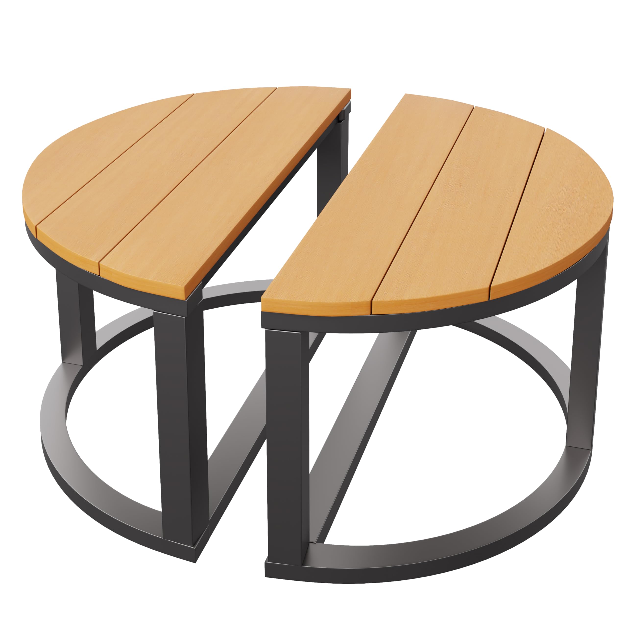 Gartenmöbel-Set für 4-6 Personen, Garten Loungesessel Set, Bequeme Gartenmöbel mit grauen Sitzpolstern und Kissen, verstellbare Beine, rundes Sofa, grau (4-6 Personen)