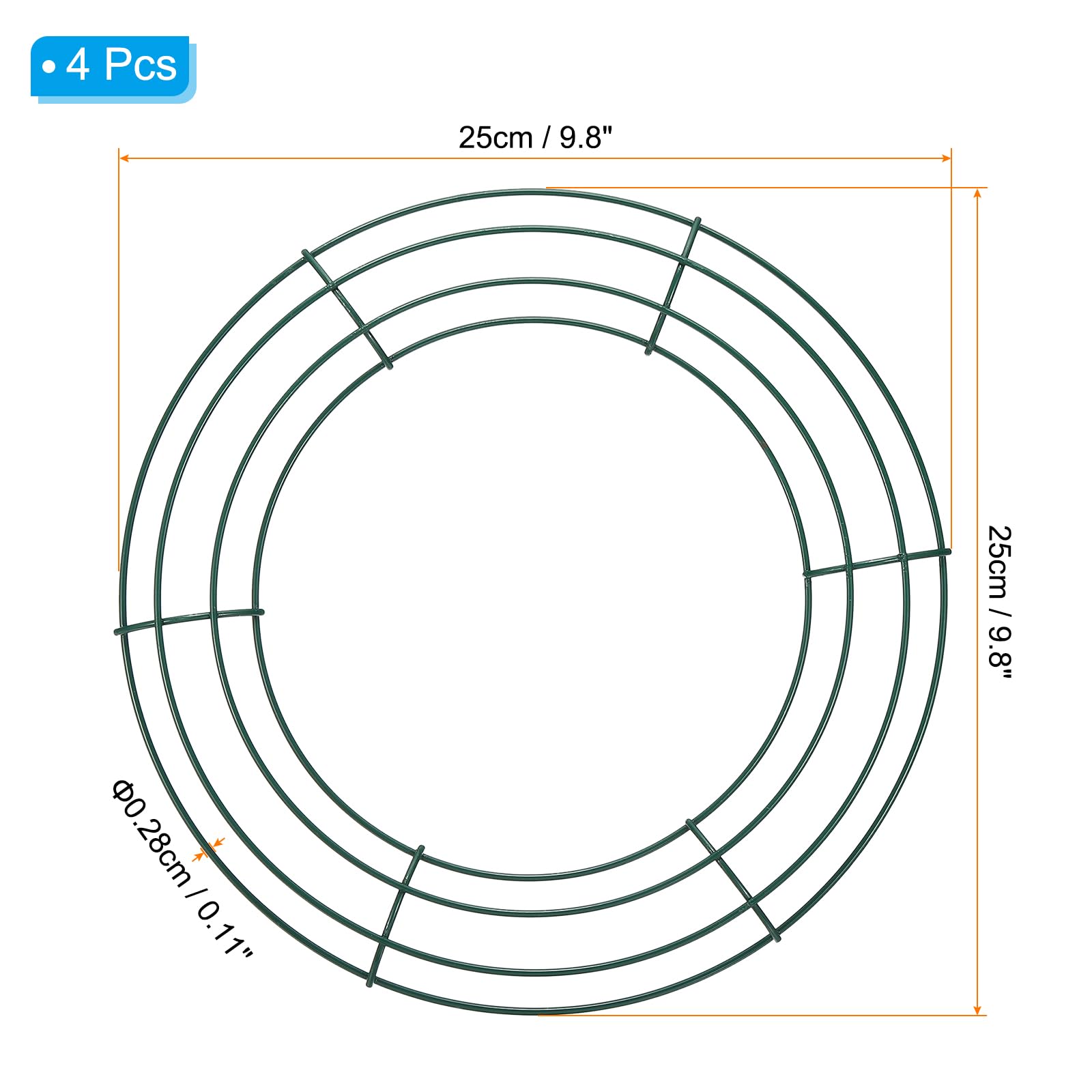 PATIKIL 10 Inch Christmas Wire Wreath Frame - Image 2