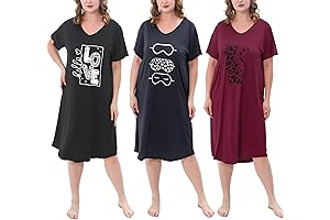 3 Pack Plus Size Women's Nightgowns: Enhanced Comfort for Restful Nights
