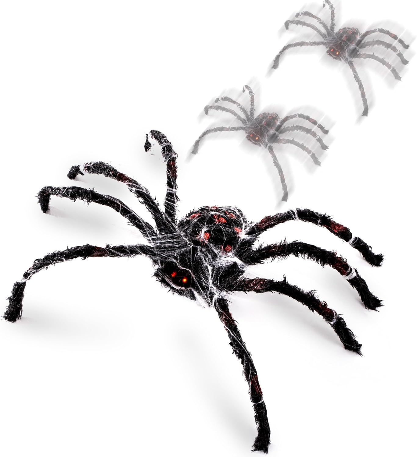 Halloween Animatronics 4ft Crawling Spider Decorations, 48inch Animated ...