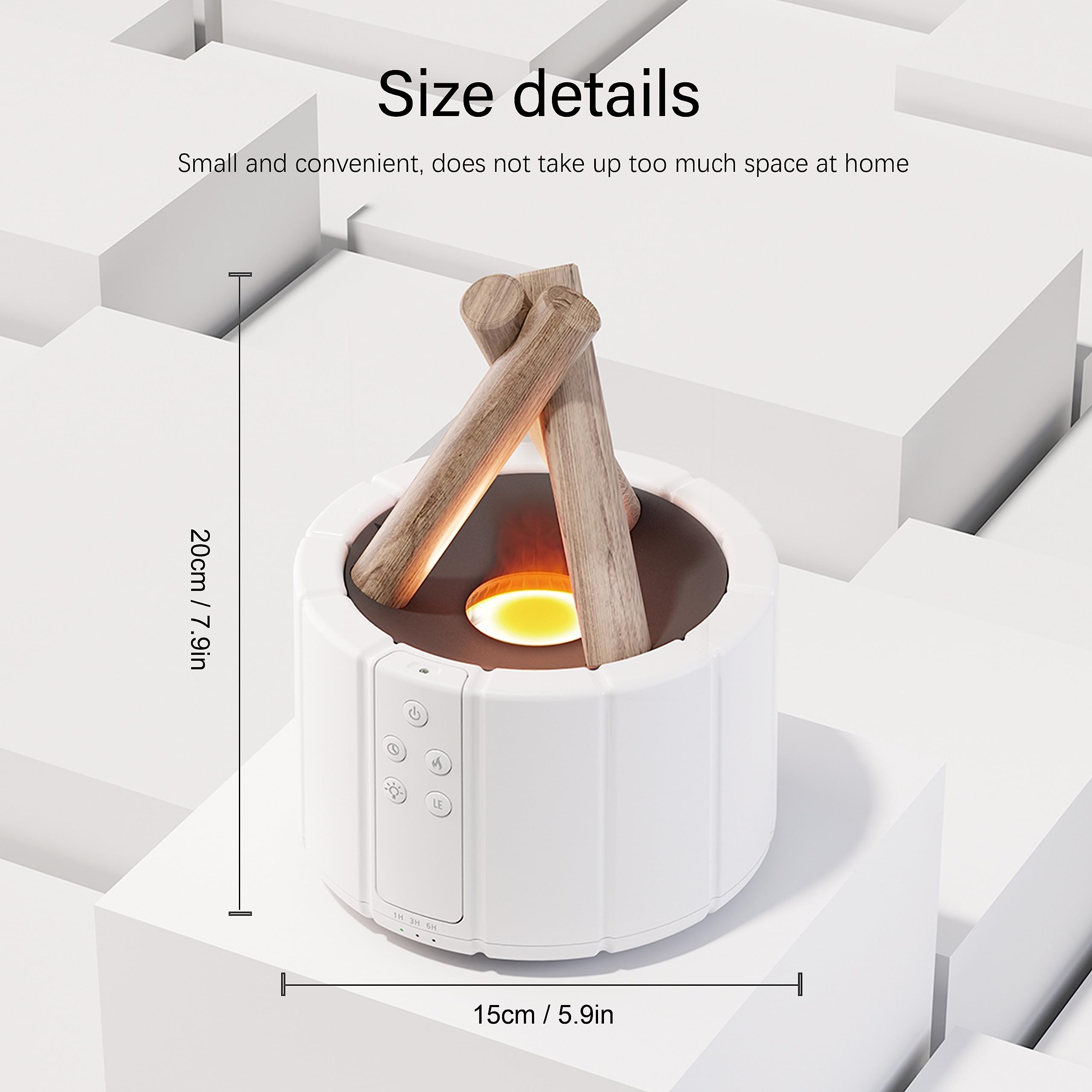 Ankrs Diffuseur d'huiles Essentielles, avec Effet Flamme, 280 ML Humidificateur d'air, Luminosité Réglable, 3 Minuteries, avec Télécommande, Diffuseur Aromathérapie Silencieux (Blanc)