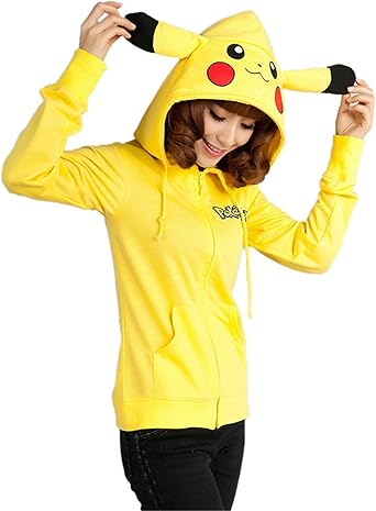 Pikachu hoodie with ears and tail Clearance