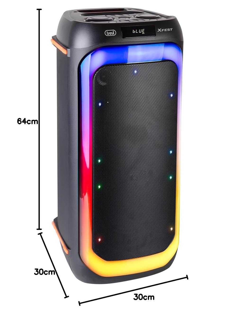 Trevi XF 780 KB Speaker Wireless Portatile 110W con Batteria, Altoparlante Karaoke con Microfono Incluso, Ingressi USB Micro SD LINE-IN, Funzione TWS, Cassa Audio per Feste ed Eventi