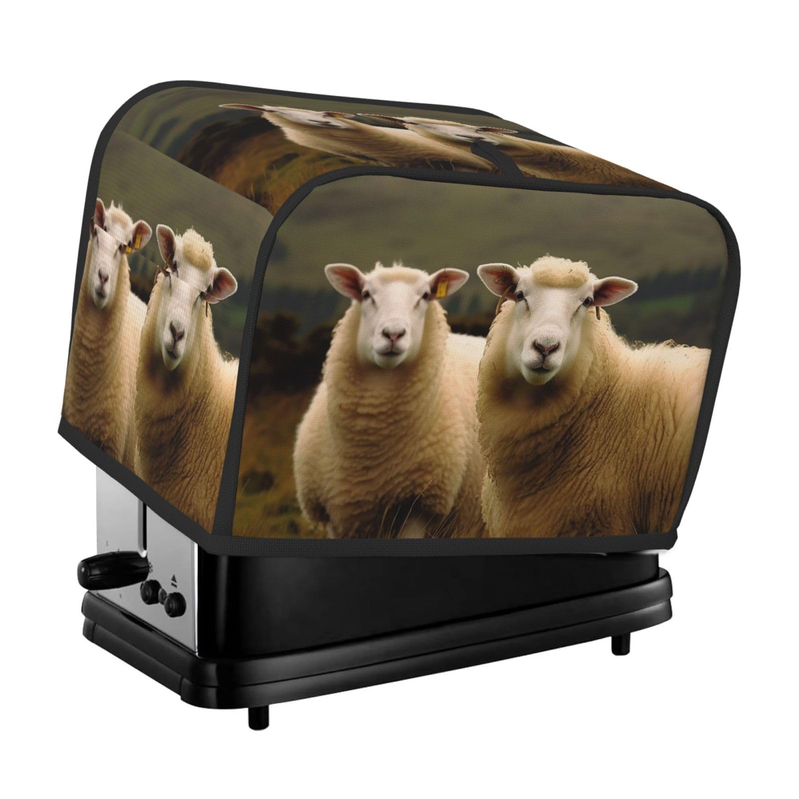 Toaster Covers 2 Slice Two White Sheep Bread Machine Cover Quilted Dustproof Toaster Cover Washable Bread Maker Protective For Kitchen Small Appliance