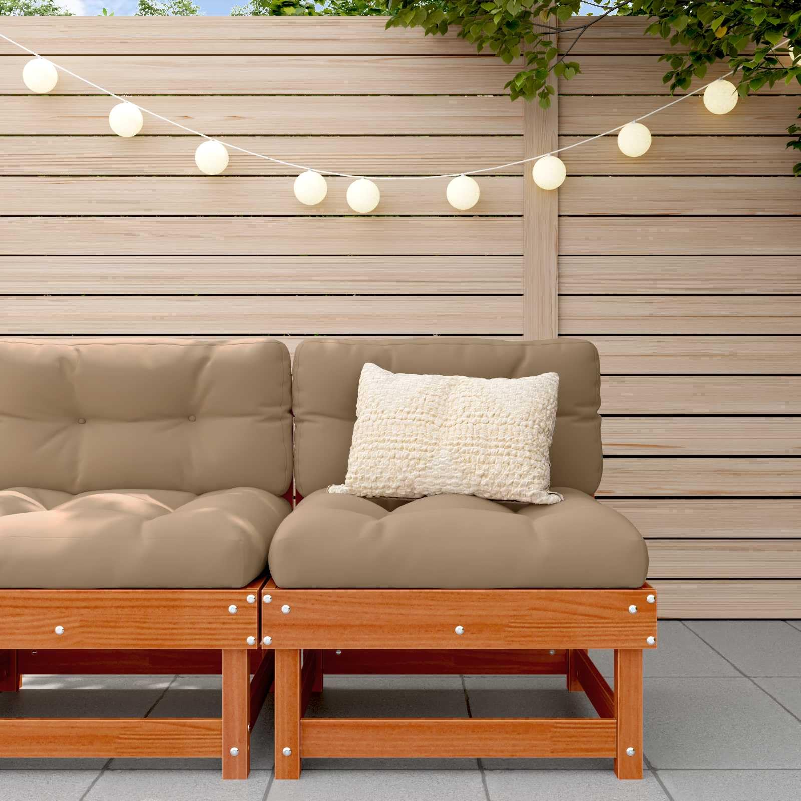 Sofa ogrodowa z litego drewna sosnowego, woskowany brąz