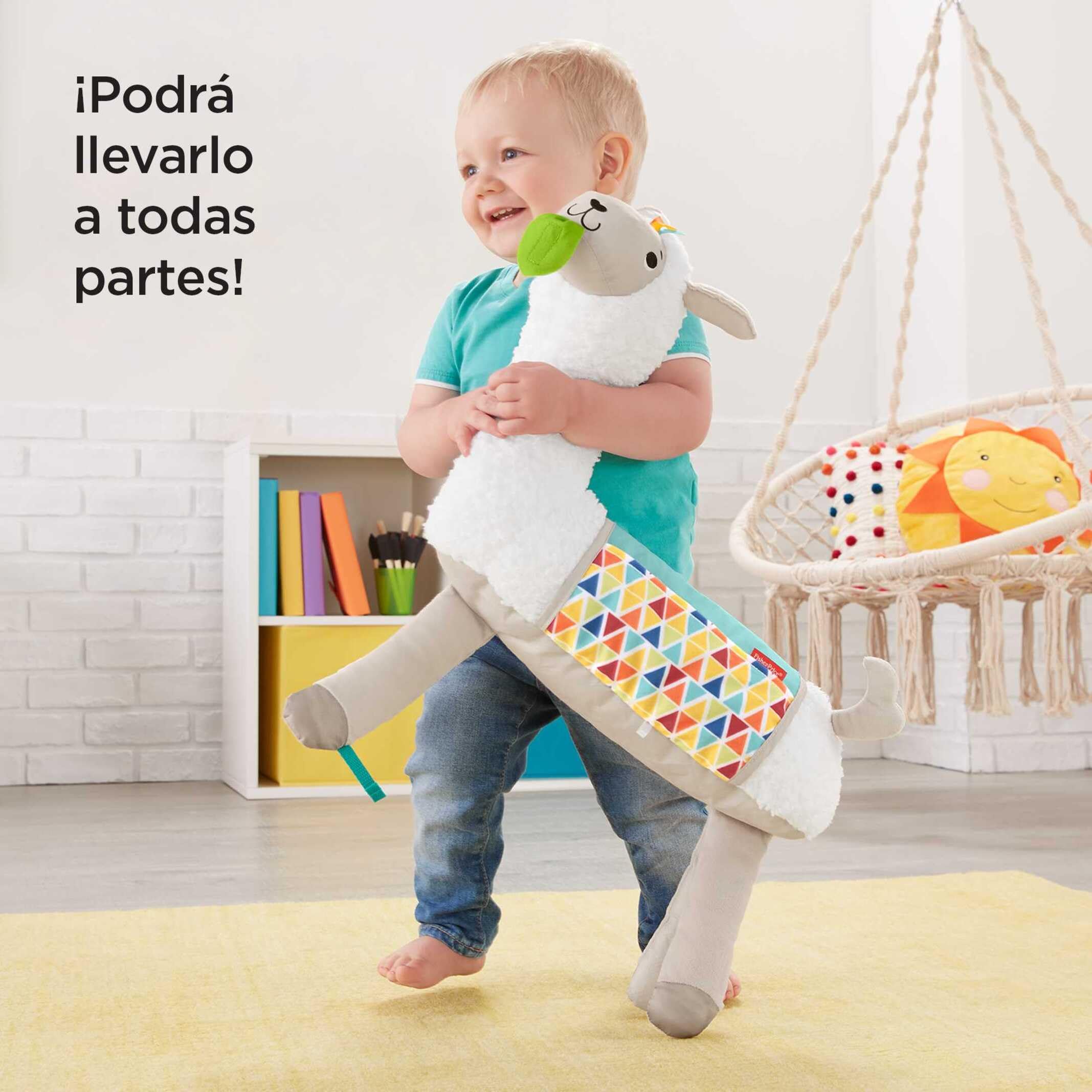 Fisher-Price Llama Crece Conmigo, cojín Juguete sensorial para bebé recién Nacido (Mattel GLK39)