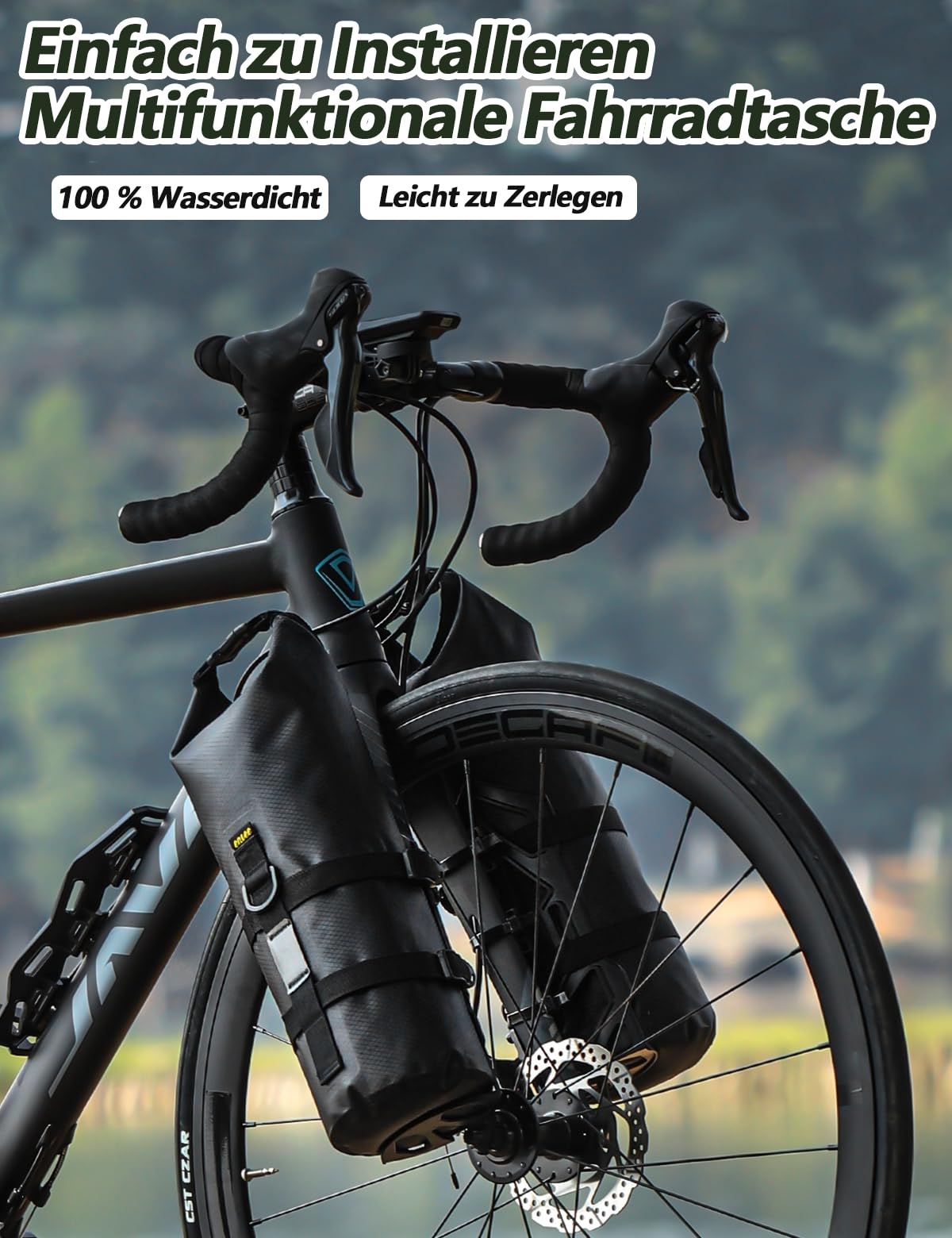 2 juegos de alforjas para bicicleta, 4 L + 4 L, con soporte versátil, 100 % impermeable, compatible con bicicletas de montaña y carretera