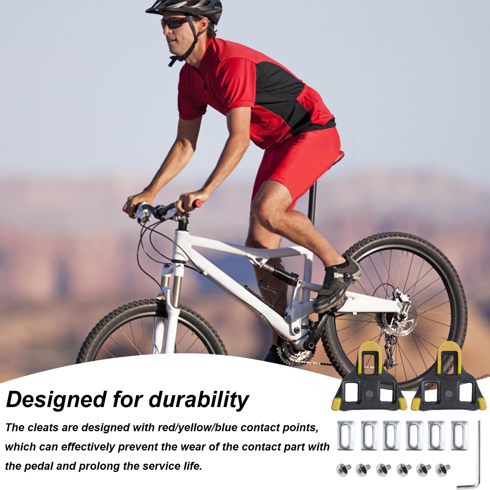 Ramponi per Scarpe da Ciclismo Ramponi - 2 Cunei per Pedali per Bici Bloccabili - Ramponi da Ciclismo in Sala e Strada - Ramponi di Ricambio per Uomini e Donne