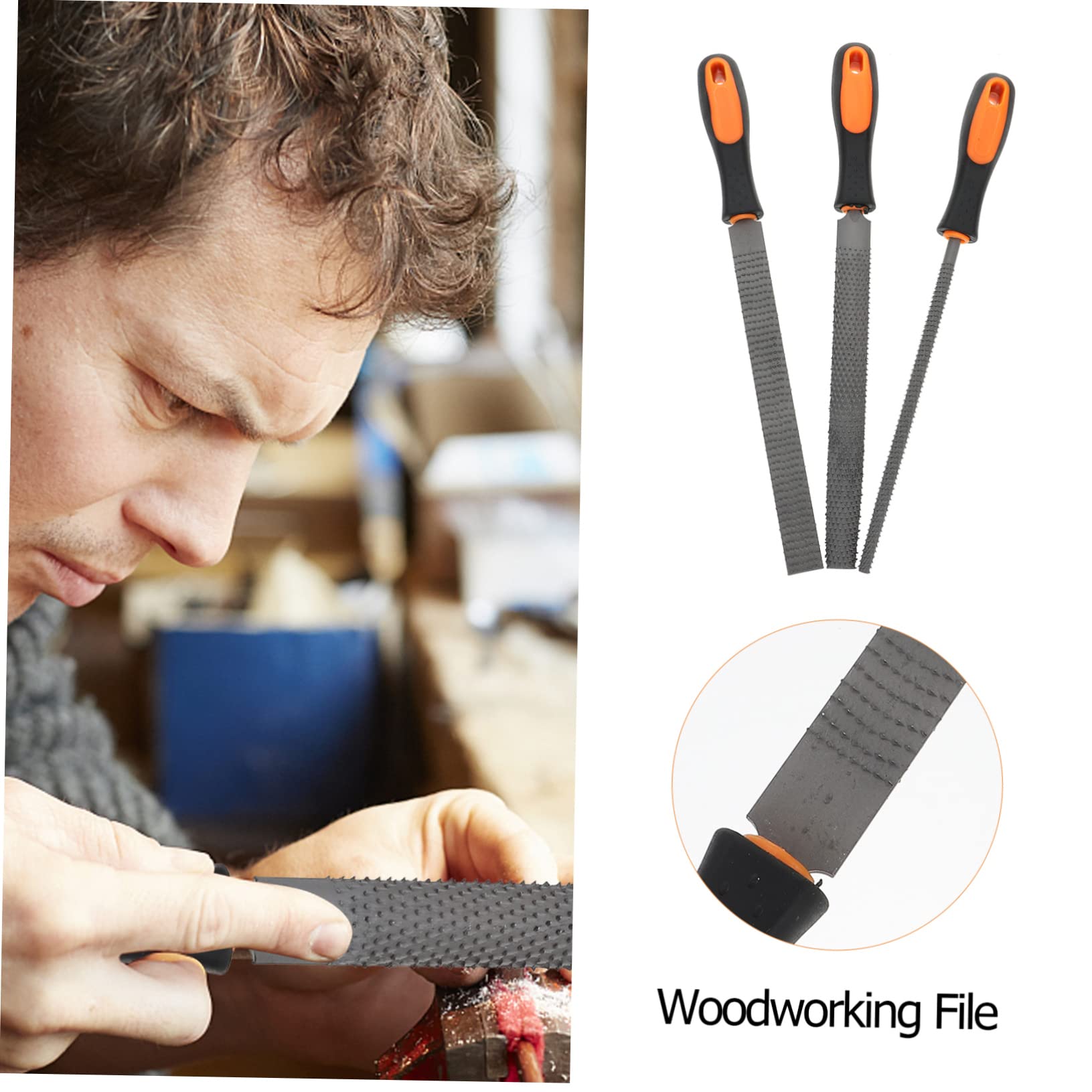 balacoo Multipurpose Rasp File Set 3pcs Wood Grinding Files for Wood Carving Shaping