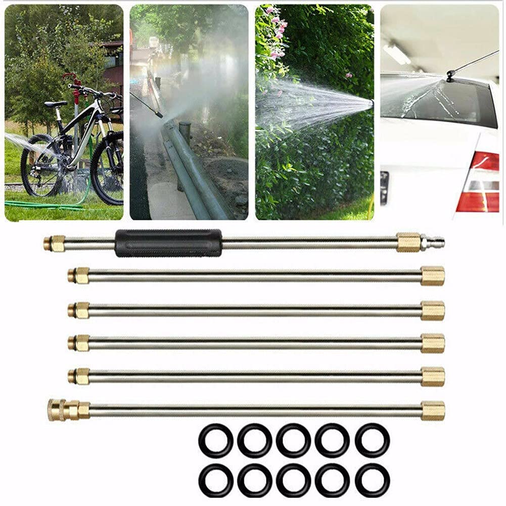 6 pz rondella di pressione Extension Wand, lancia a spruzzo in acciaio inox per lavaggio auto pressione sostituzione lancia potenza rondella accessori per auto casa finestra parete pulizia
