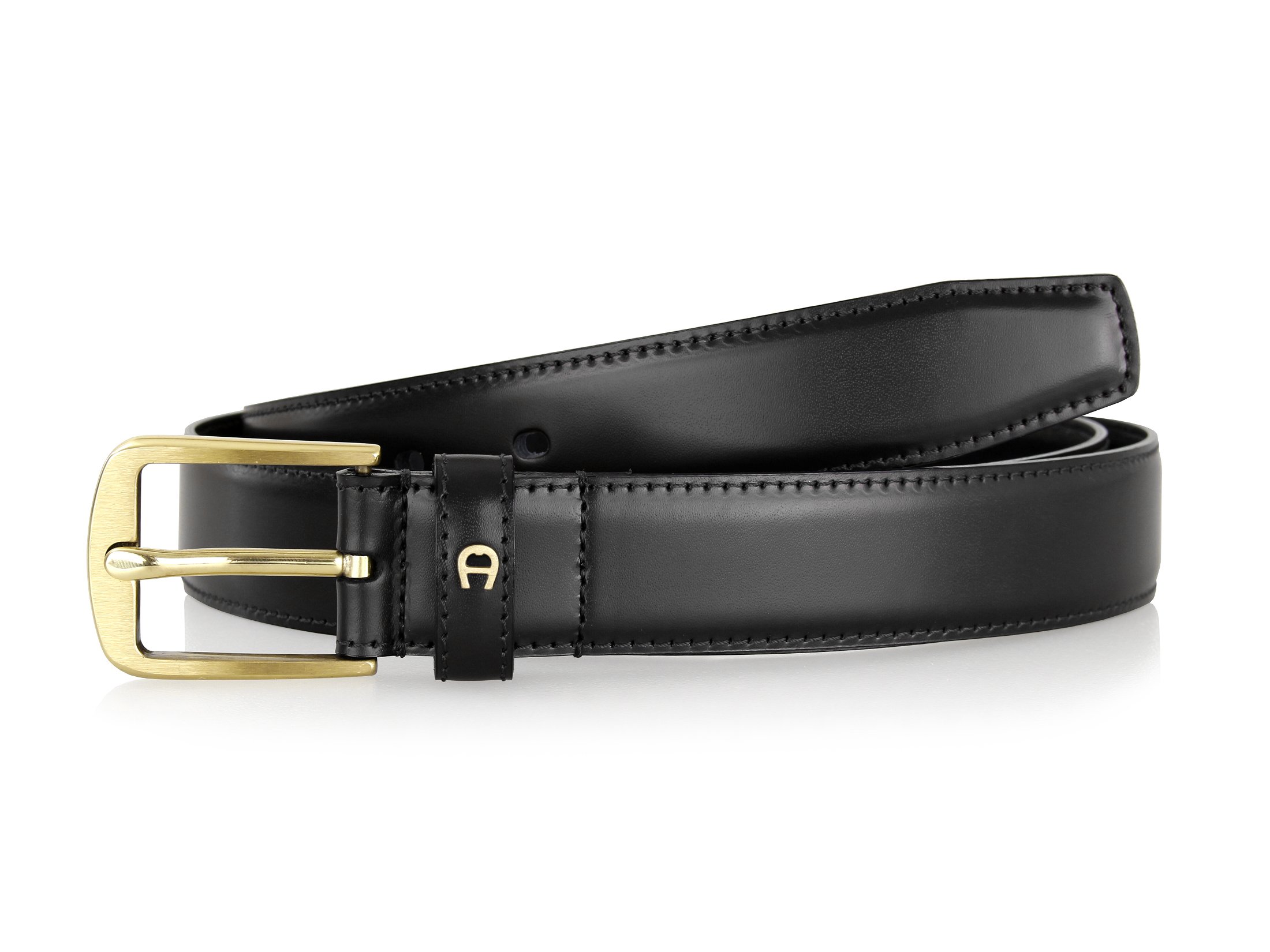 Aigner Businessgürtel aus Rindsleder (90 cm, 0002 Black)