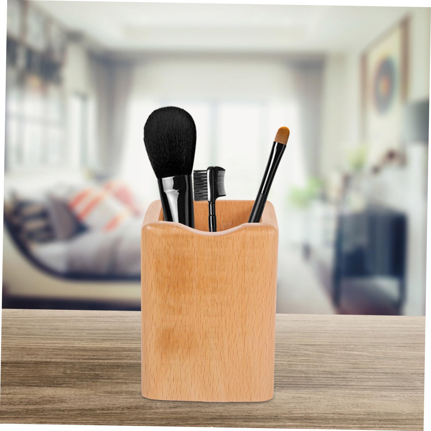Uonlytech 5 Pièces Organisateur de Stylos de Hêtre Support de Multifonctionnel pour Crayons et Pinceaux Rangement Élégant et Pratique pour Maison
