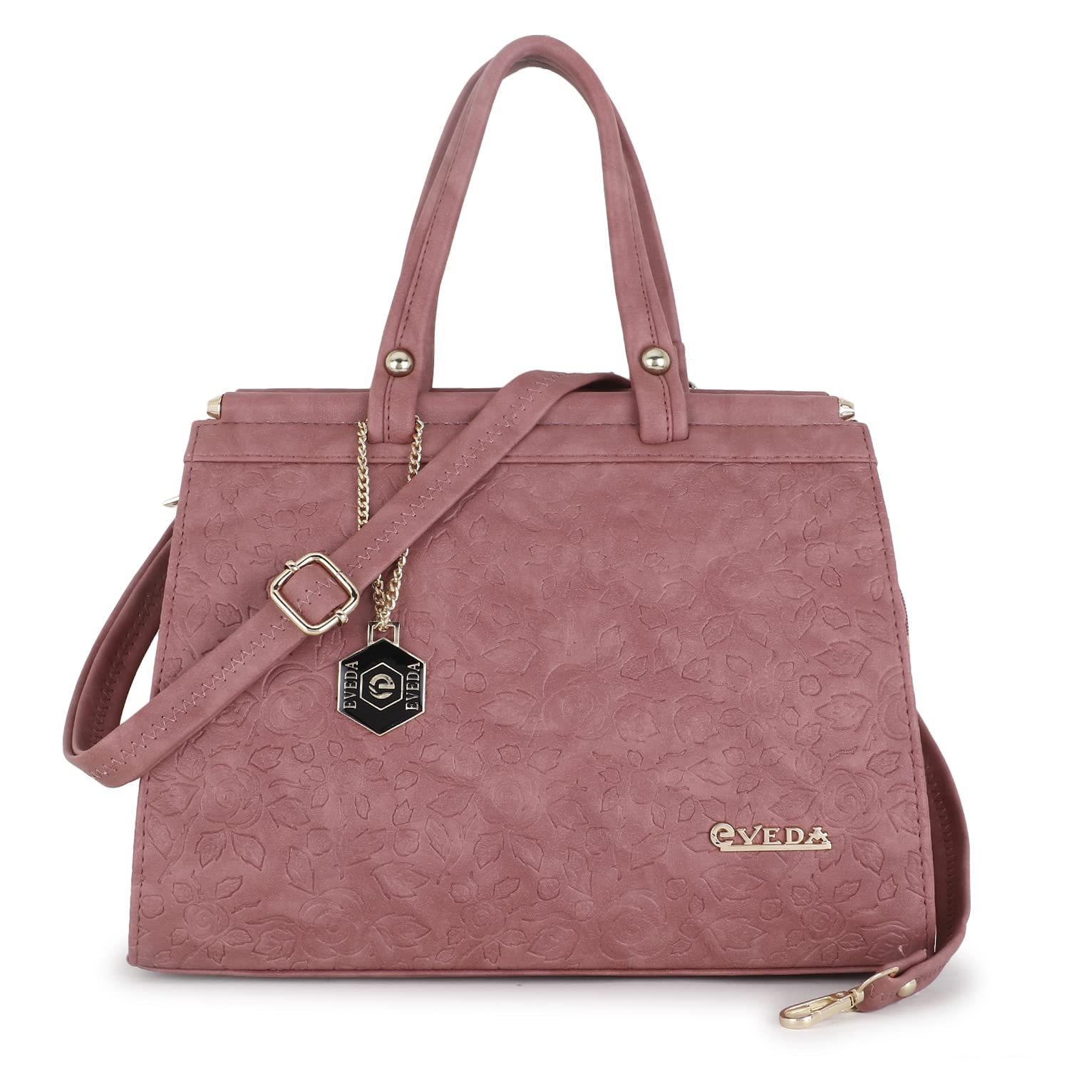 EVEDA Synthetic Leather Stylish Fancy Unique Design Shoulder Cross body Top Handle Adjustable belt Handheld Handbag For Women L, 30.2×H22.5×W14 CM