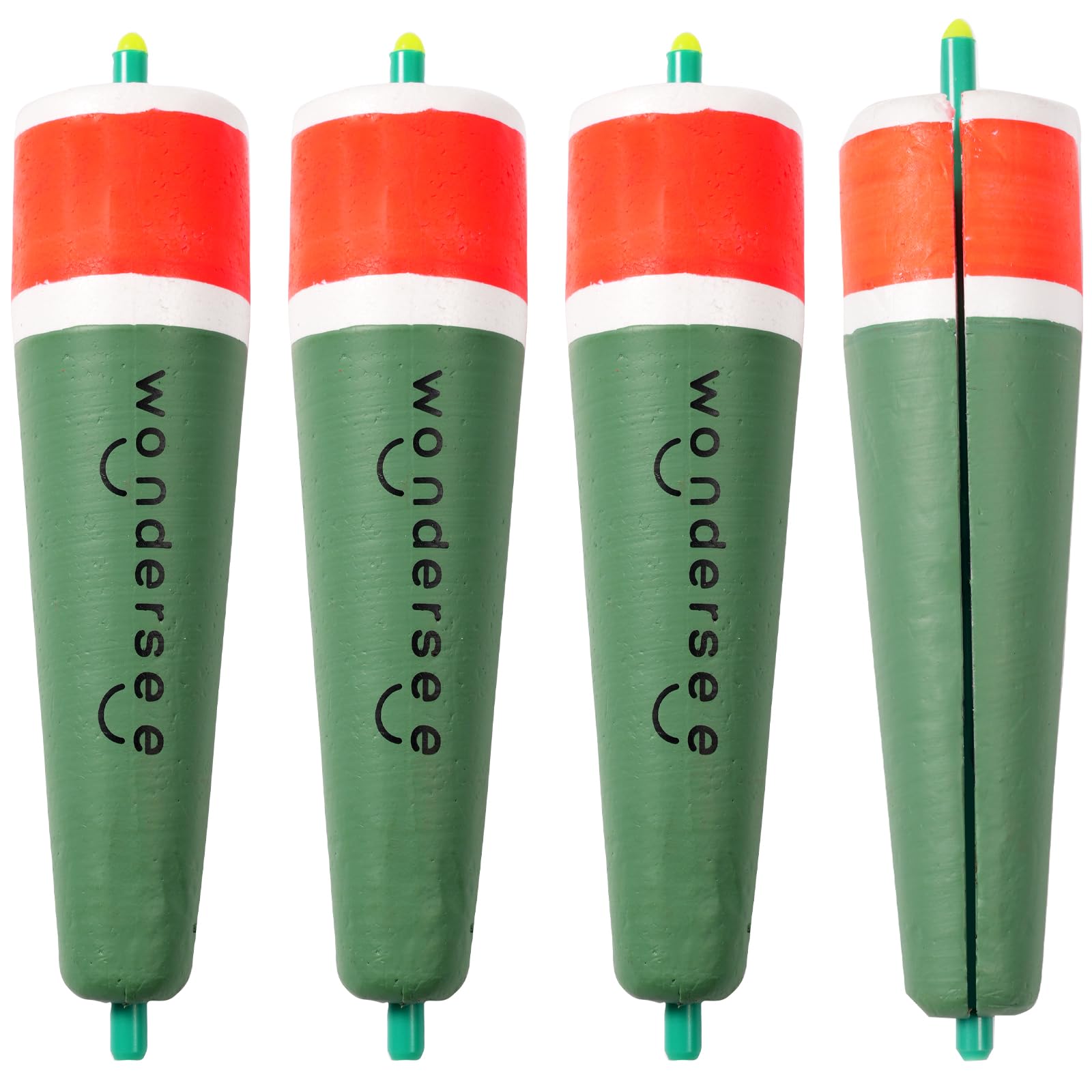 wondersee Fishing Floats Weighted Slotted Peg Popping Floats Slip Bobbers, Pack of 4