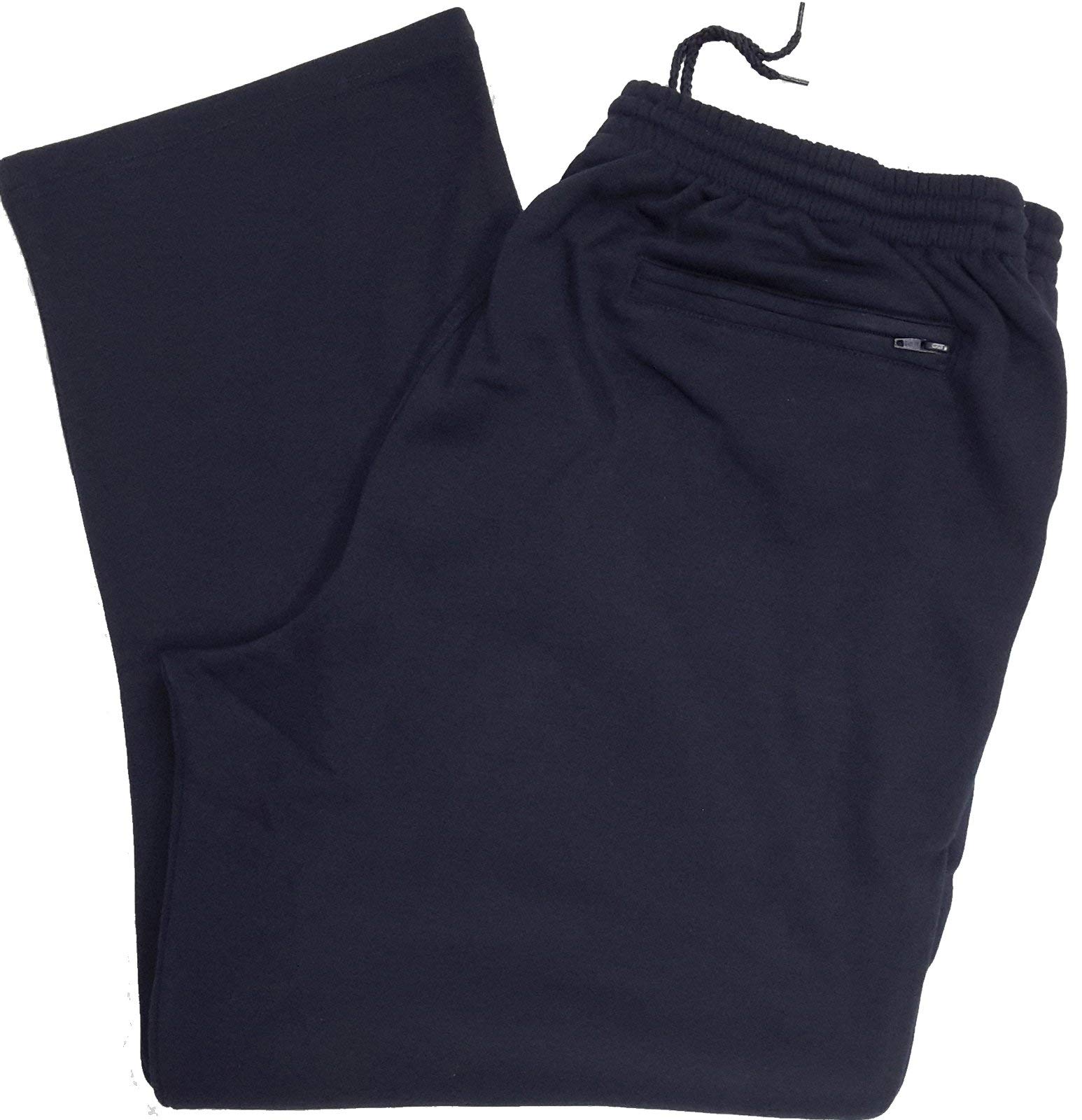 Espionage Mens Big Size Open Hem Fleece Joggers (001) in Navy in 4XL