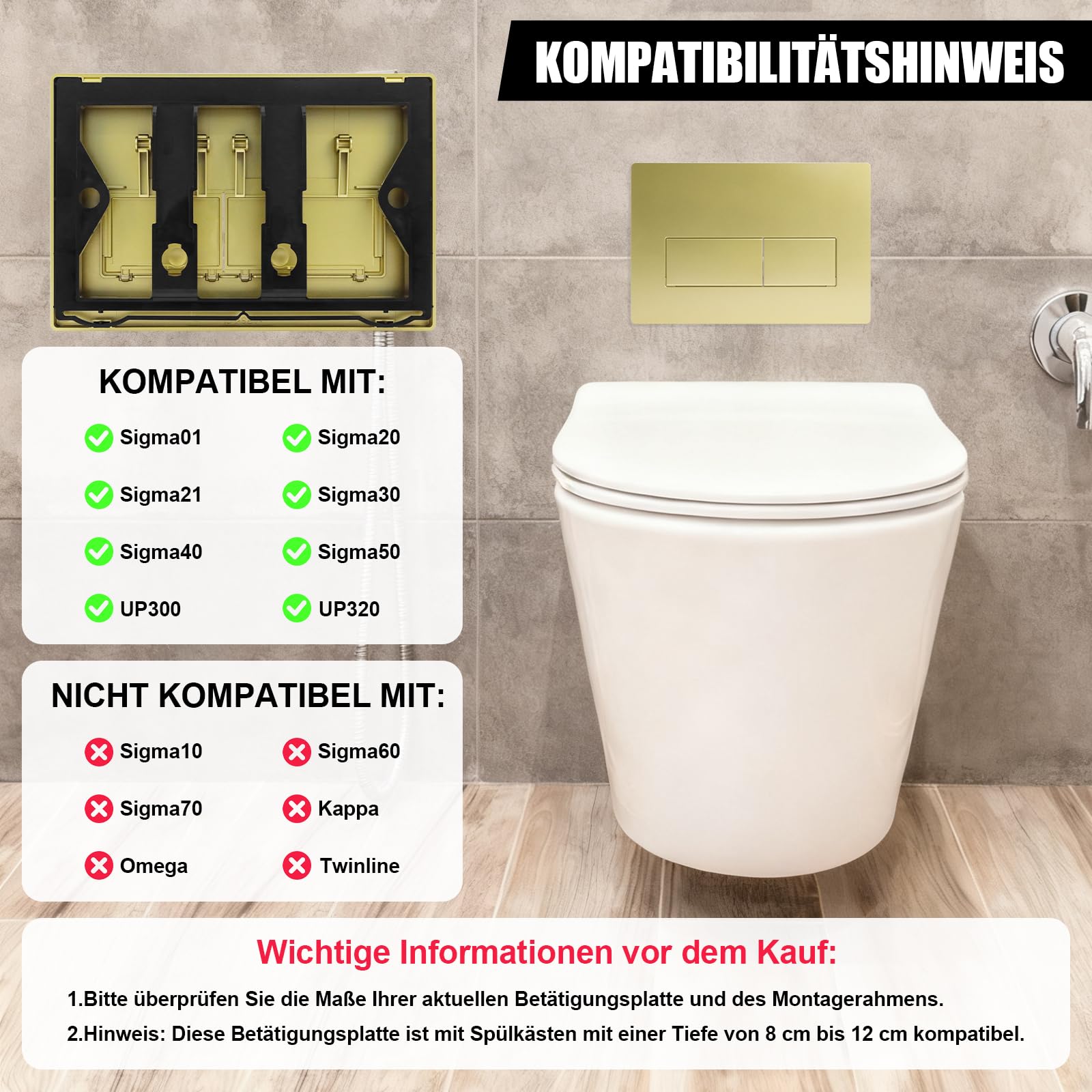 Placa de descarga WC GEBERIT SIGMA01 115.770.11.5 243×163mm oro