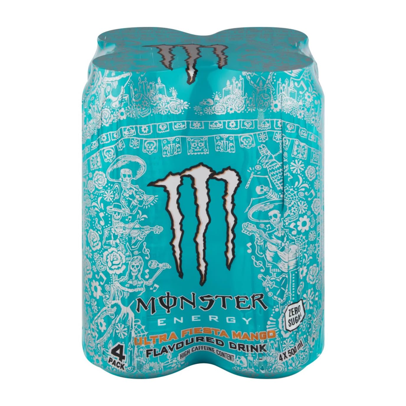 Monster Energy Ultra Fiesta Mango Flavoured Drink, Zero Sugar, High Caffeine, 4 X 500ml, (Product Of USA) By DECADENT FOODS-image-34