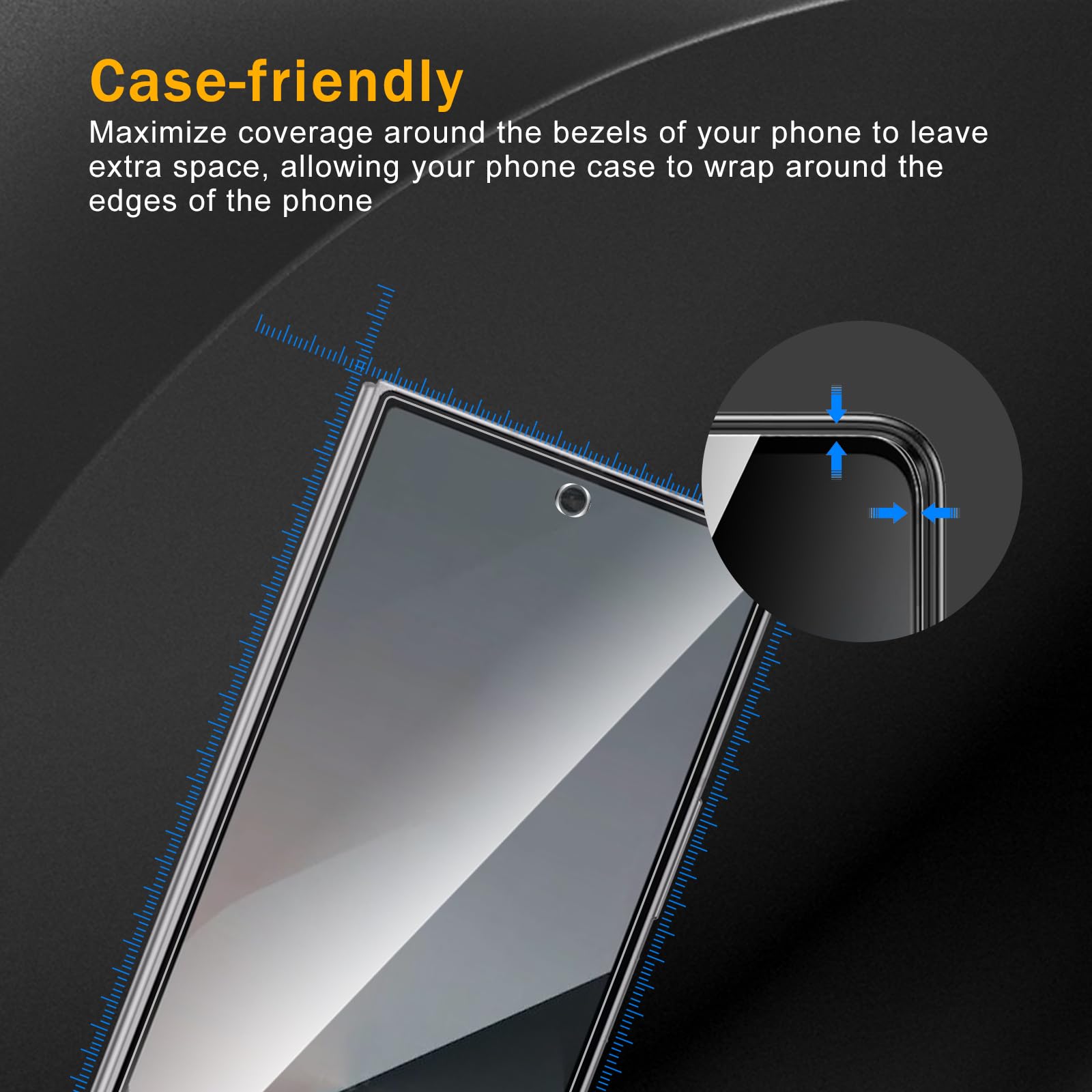 3-pak ochraniaczy ekranu do Samsung Galaxy Z Fold 6, hartowane szkło antyszpiegowskie, twardość 9H, czarny ochraniacz antyszpiegowski, bez pęcherzyków powietrza, odporny na zarysowania