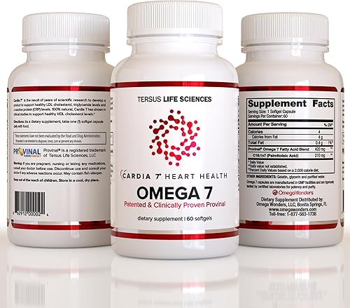 Miniatura 2 de Cardia 7 ácidos grasos omega 7 provinales purificados - Comparar con Omega 3-6-9 y ver los beneficios un gran olor a pescado, sin eructos, sin sabor