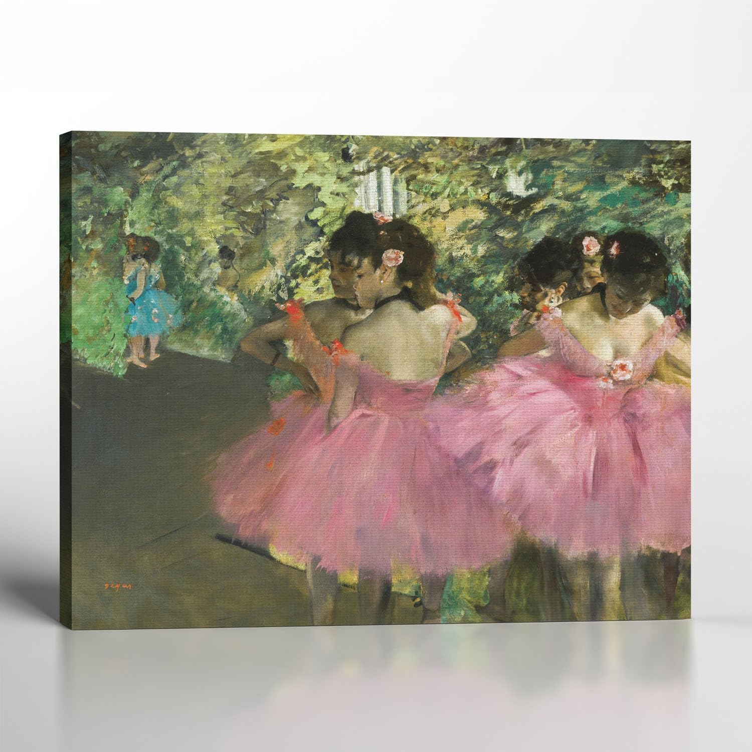 Crossroads Home Décor Canvas Prints Wall Art, Degas Wall Art, Dancers in Pink Canvas Print, Ballet Dancer Poster, Degas Wall Art, Fine Art, Ready To Hang for Living Room Home Wall Decor, C2424-11x14