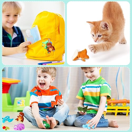 Miniatura 5 de Aoriher Paquete de 20 mini dinosaurios de peluche de animales de peluche a granel, juguetes de fiesta de dinosaurios, figuras de dinosaurio suave,