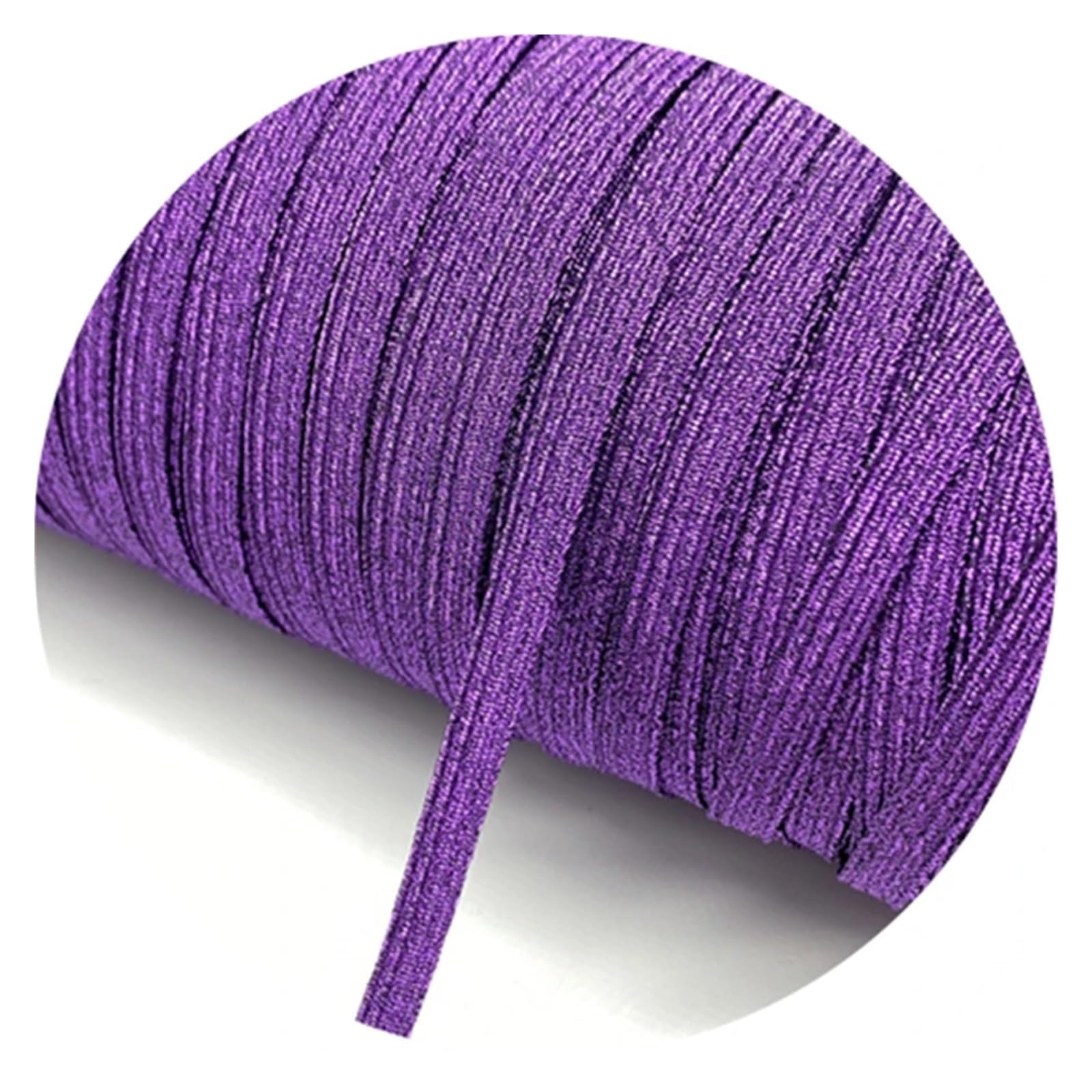 Cinta elástica con purpurina de 6mm, banda de costura de goma Fiat for cintura, cuerda elástica, cordón for máscara DIY(Color-03,135yards 1 Roll)