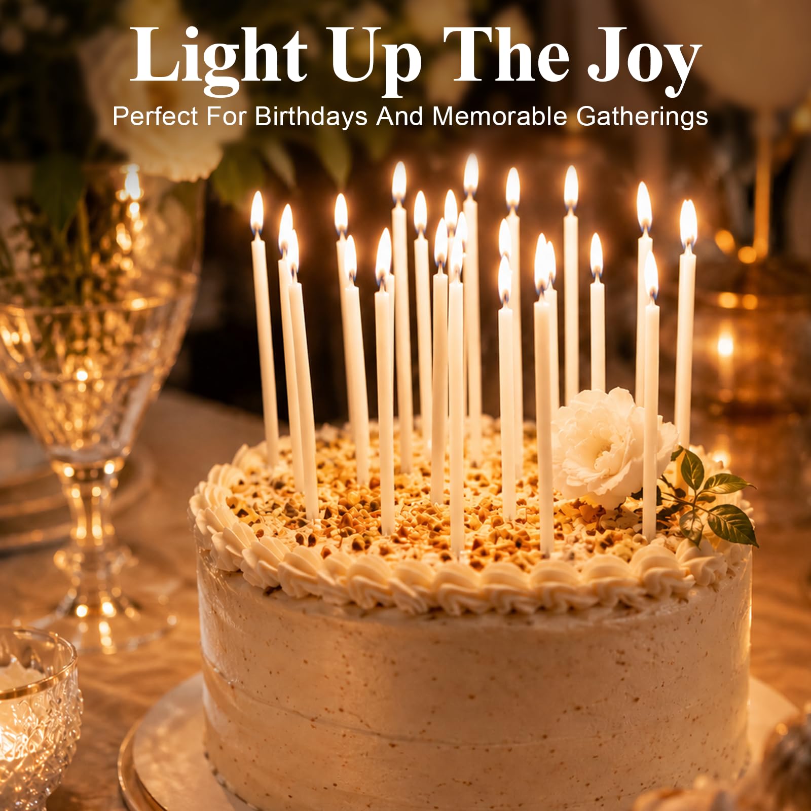 Candele in pura cera d'api, 16 cm, candele decorative sottili, profumate al miele, antigoccia, senza fumo, 30 minuti di combustione per compleanno, cena, preghiera, chiesa, Hanukkah, Natale (bianco