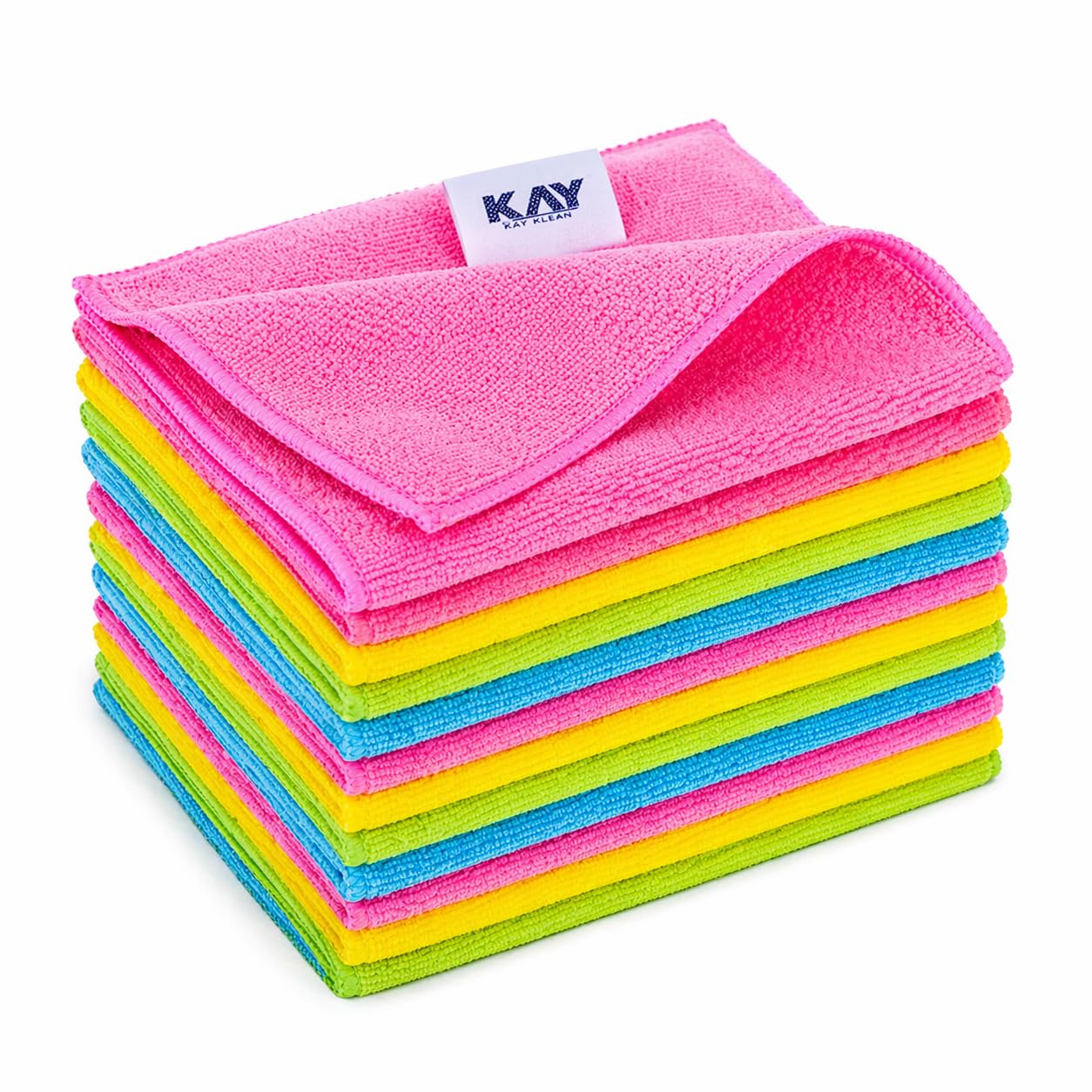 KAV Microfibre Cleaning Cloths - 8PC Ultra Absorbent, Lint-Free, Reusable Towels for Kitchen, Car & Glass - Super Soft, Streak-Free, Machine Washable Microfiber Duster - (32x32cm / 12.6"x12.6")